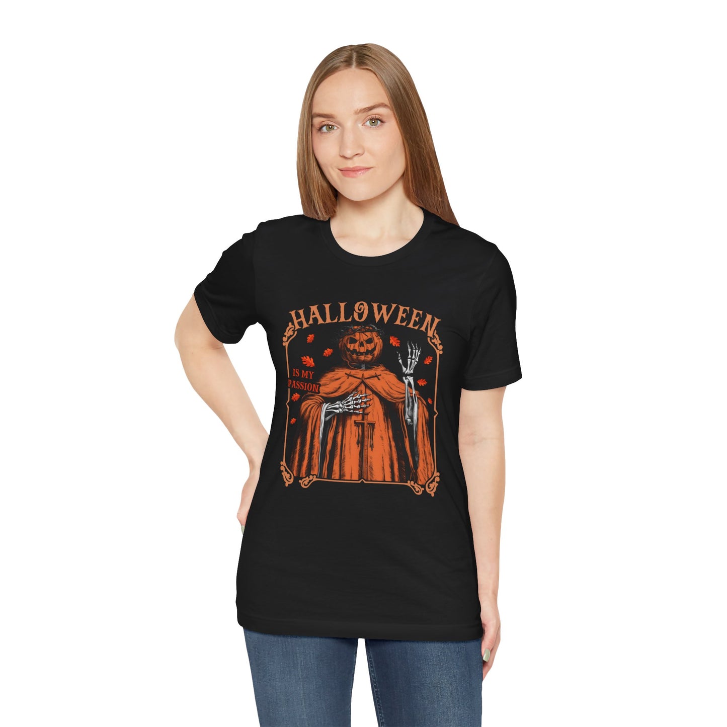 Halloween Is My Passion Jesus Cross Christian Jack O Lantern T-Shirt