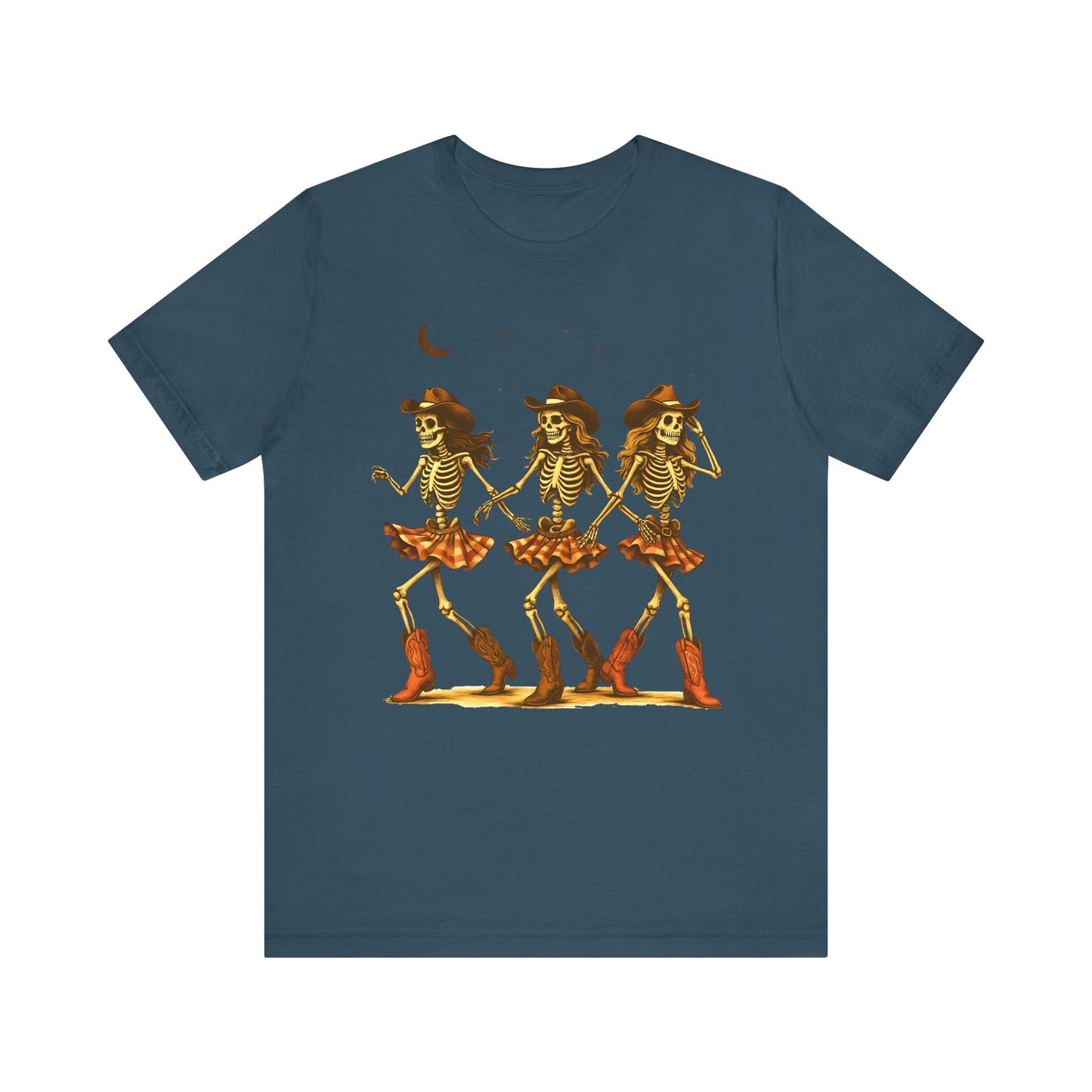 Skeleton Cowgirls Shirt Line Dancing Western Halloween Rodeo Tee