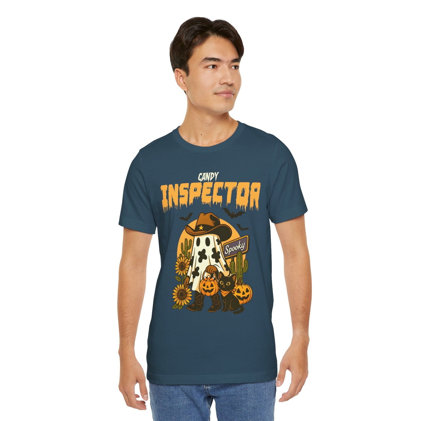 Candy Inspector Shirt – Western Ghost Cowboy Halloween Trick-or-Treat Tee