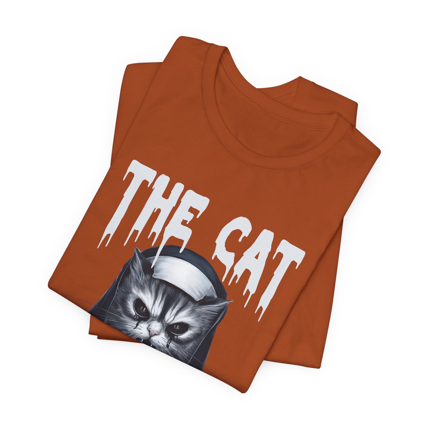 Spooky Cat Nun Halloween Creepy Cat Lovers Spooky Season T-Shirt