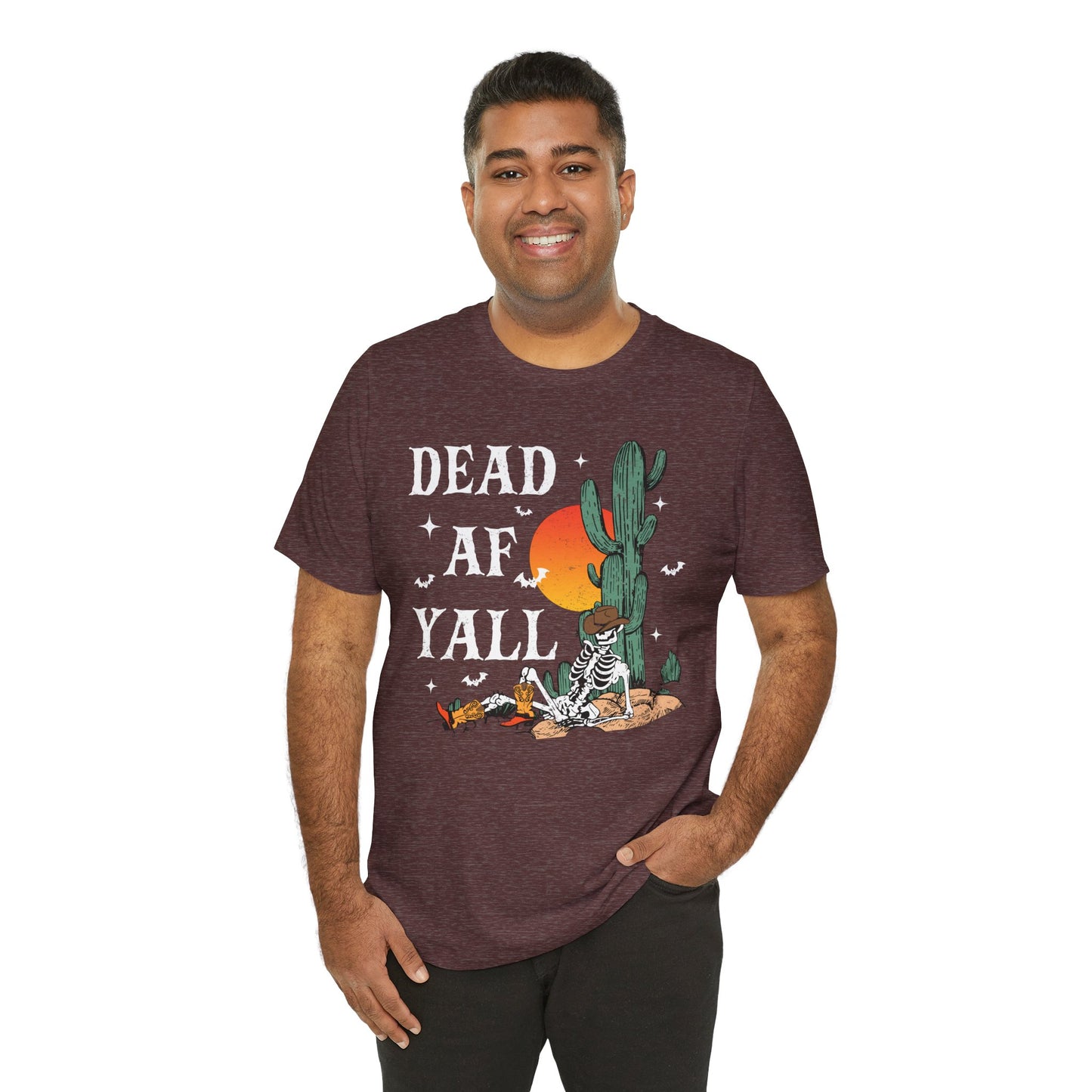 Dead AF Y’all Shirt – Western Skeleton Cowboy Spooky Halloween Tee