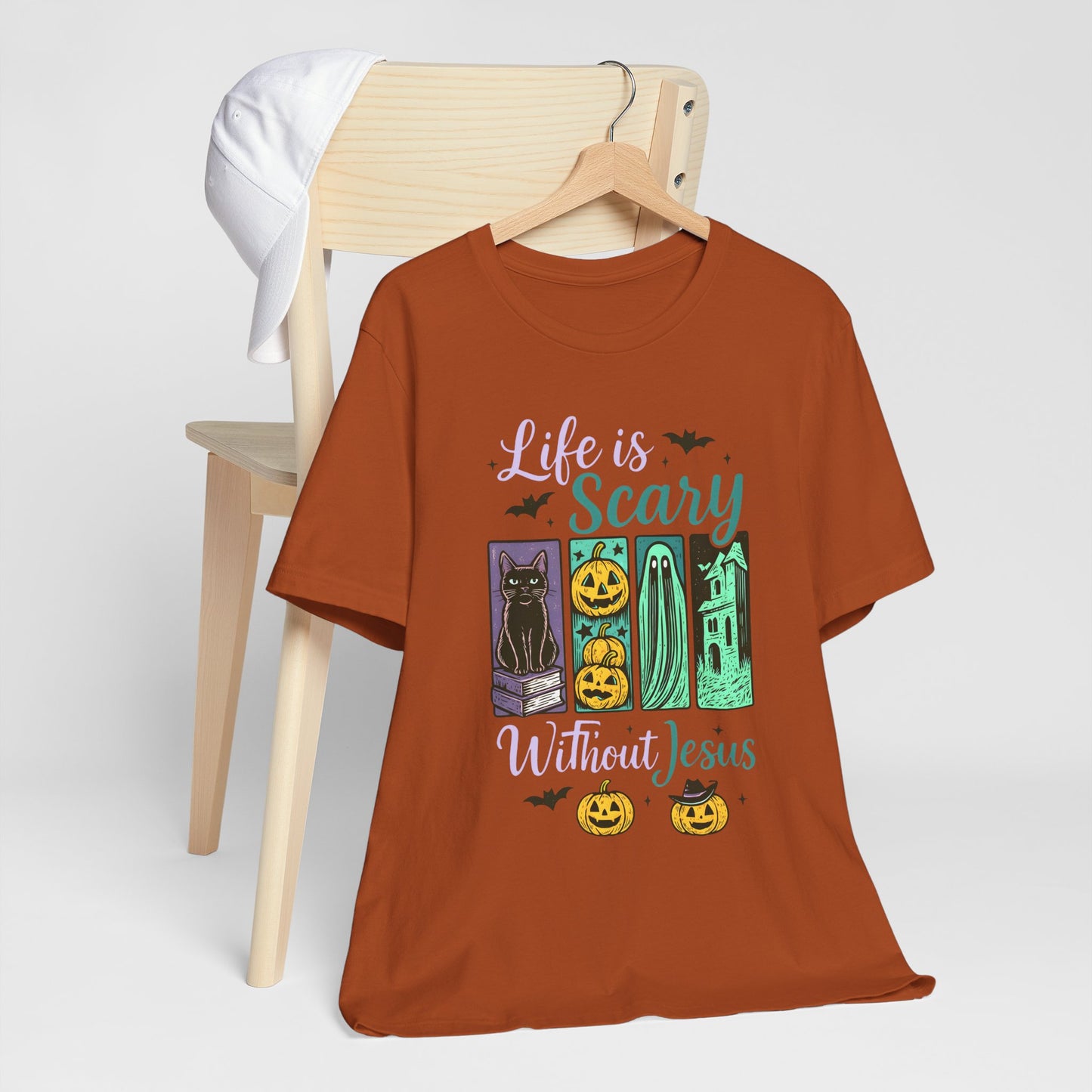 Life Is Scary Without Jesus Shirt – Christian Retro Halloween Faith Tee