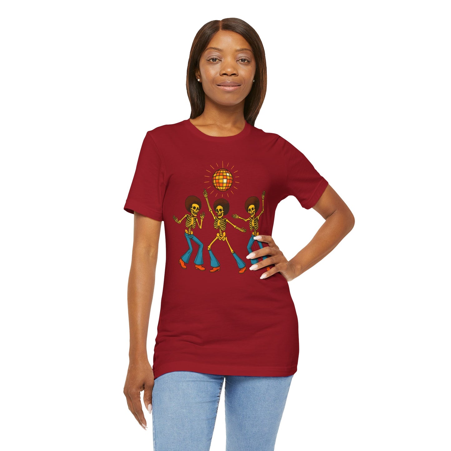 Disco Skeletons Dancing Shirt – Funny Retro 70s Halloween Party Tee