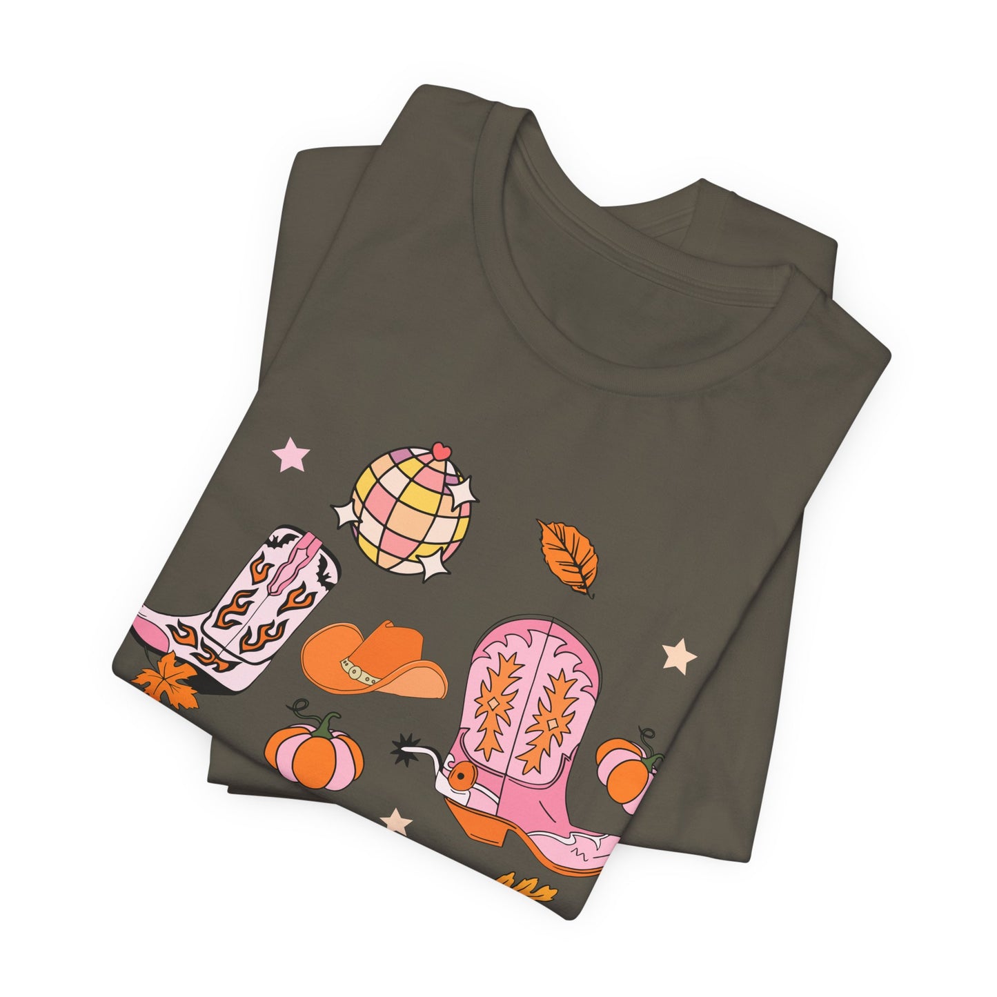 Boot Scootin Spooky Howdy Western Halloween Thanksgiving T-Shirt, Retro Cowgirl Fall Tee