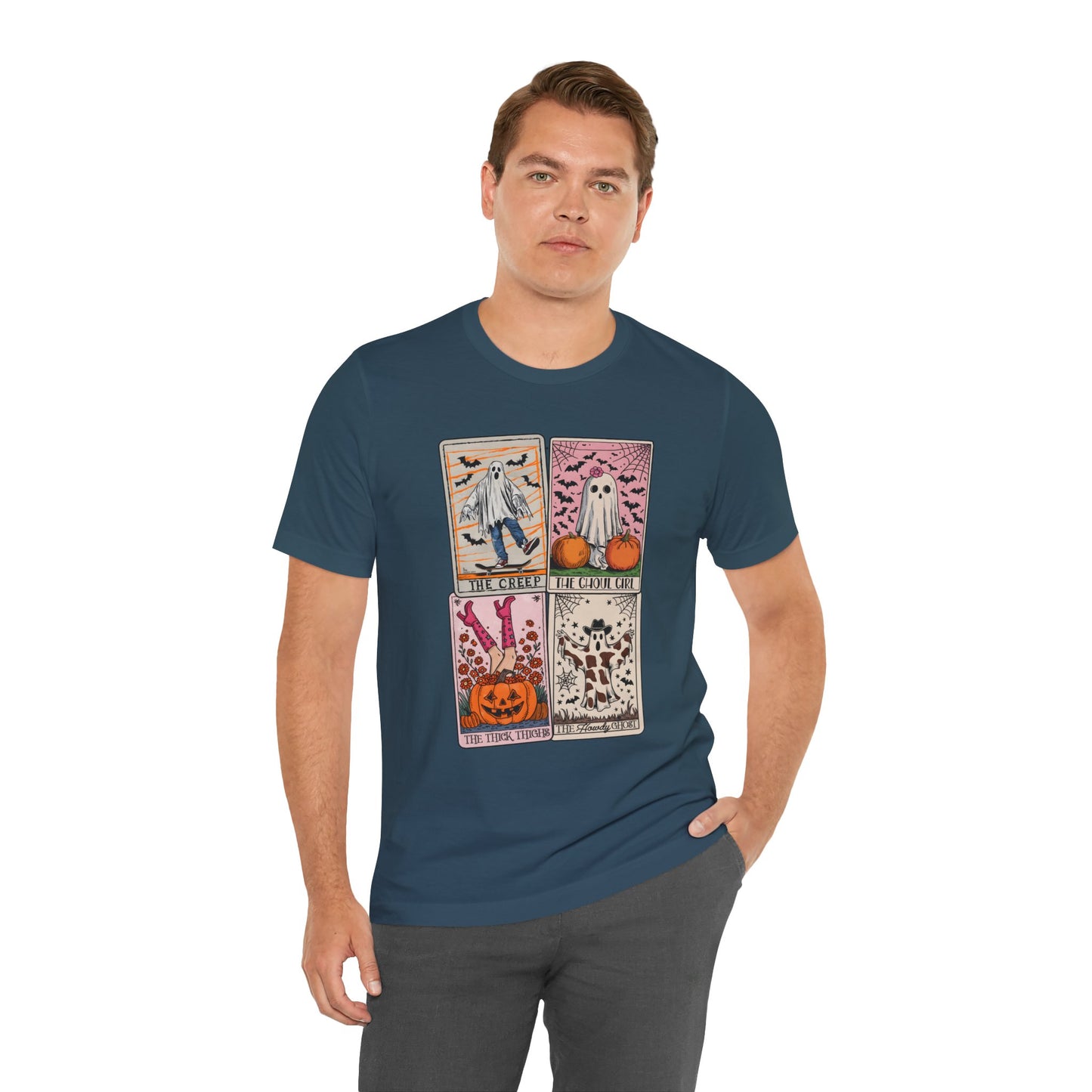 Halloween Tarot Card Ghost Shirt – The Creep, The Ghoul Girl, The Floaty Tee