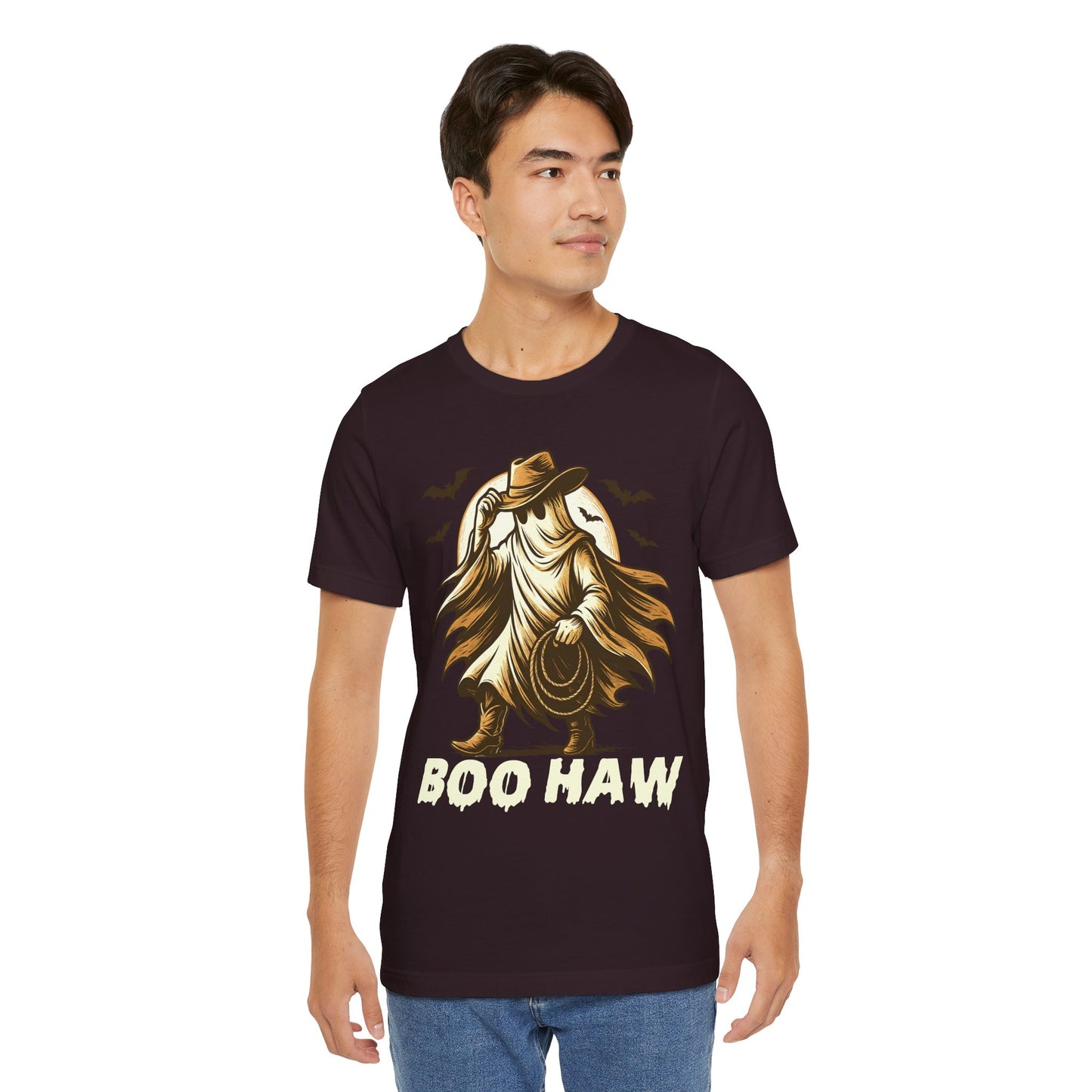 Boo Haw Shirt Ghost Cowboy Western Halloween Tee, Funny Rodeo Spirit Fall Outfit