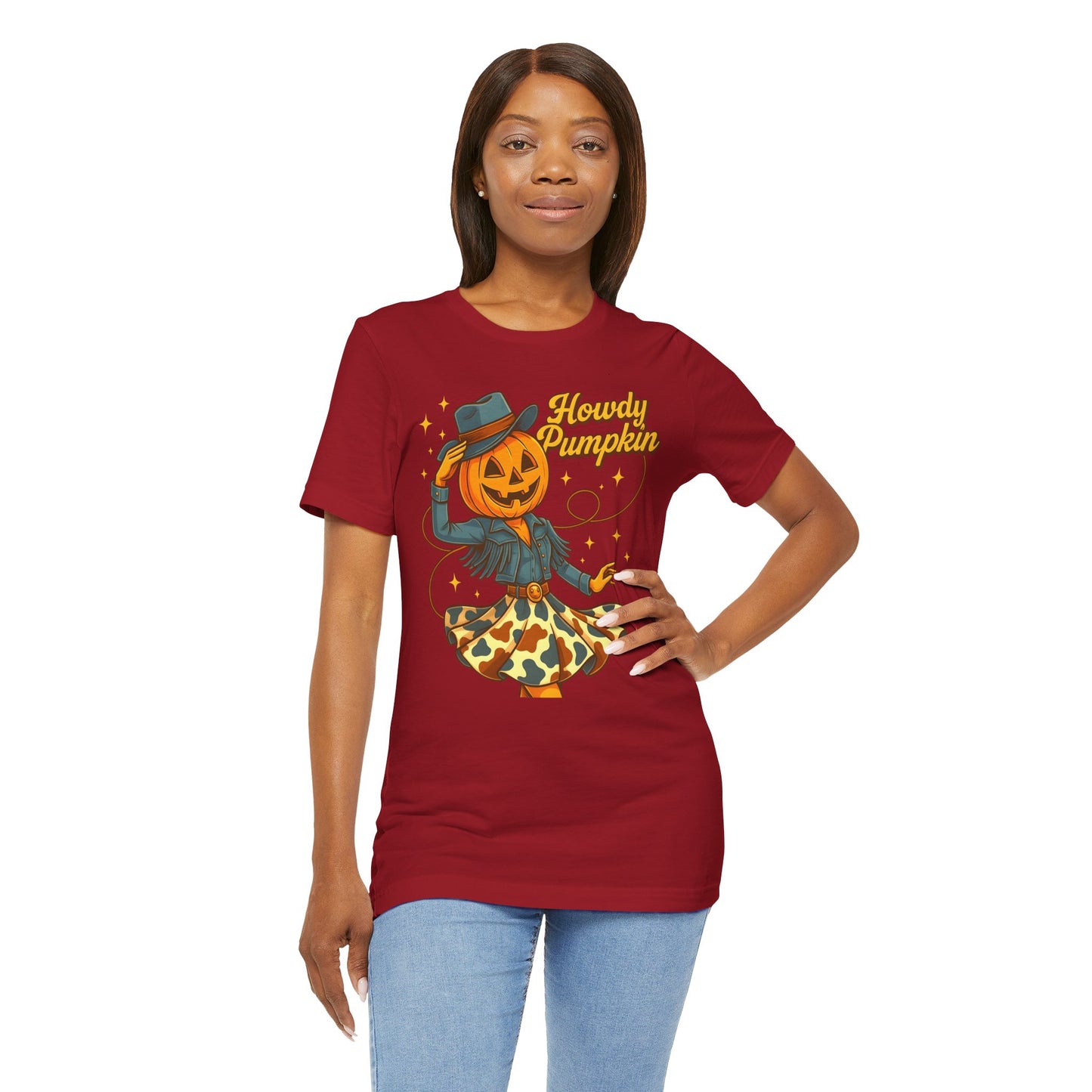 Howdy Pumpkin Shirt Cute Cowgirl Halloween Tee Western Fall Outfit for Women