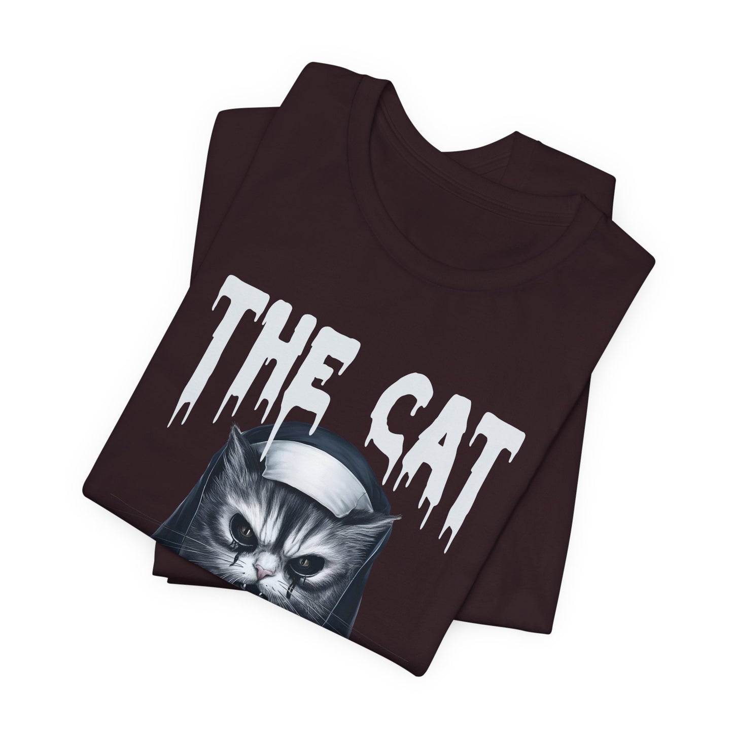 Spooky Cat Nun Halloween Creepy Cat Lovers Spooky Season T-Shirt