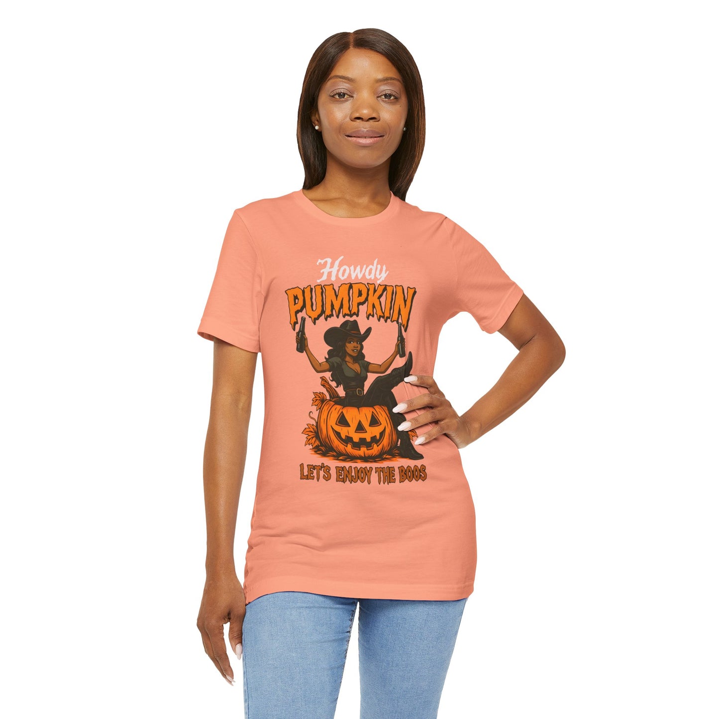 Howdy Pumpkin Shirt – Funny Black Cowgirl Western Halloween Tee