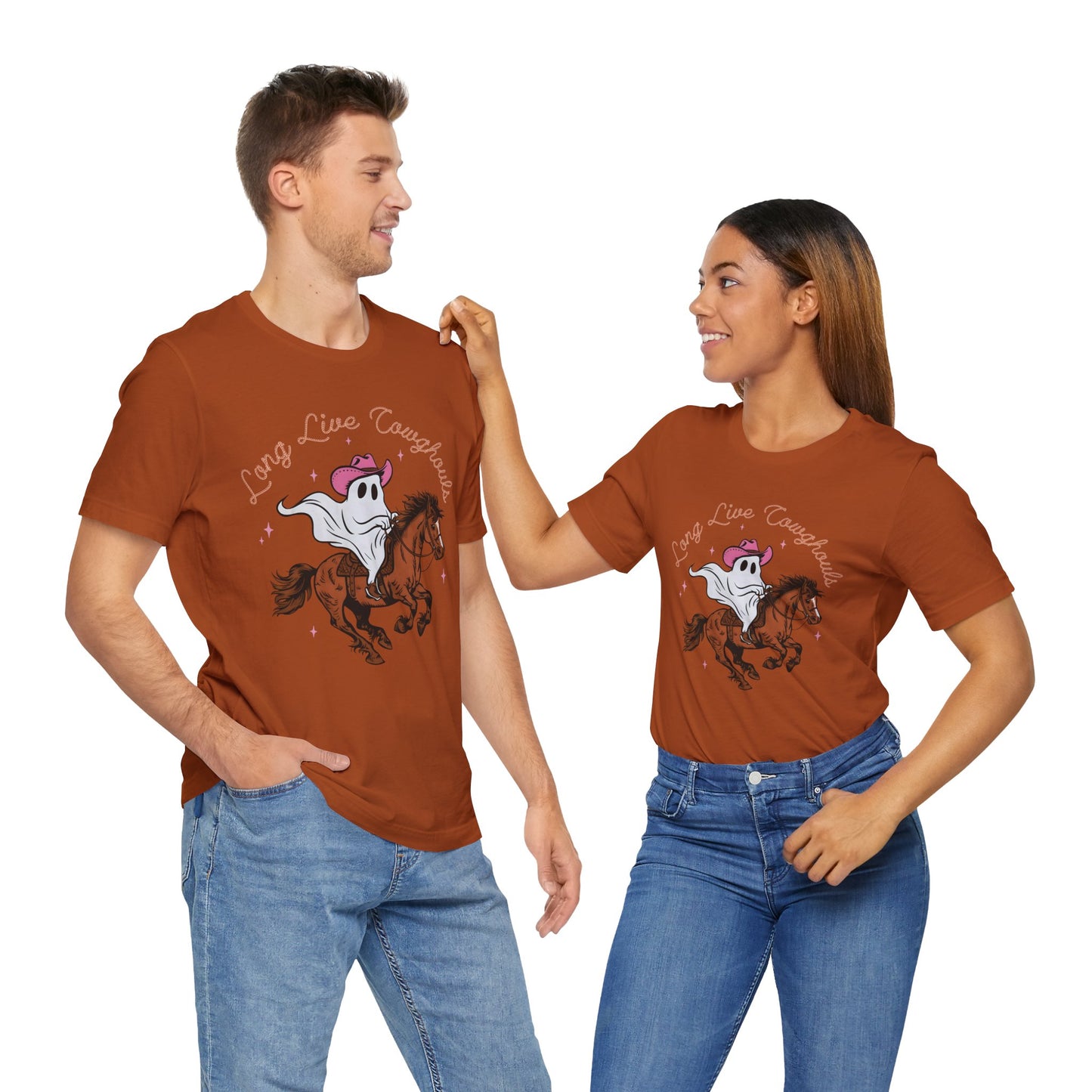 Long Live Cowghouls T-Shirt, Western Ghost Cowgirl Halloween Tee, Spooky Rodeo Shirt
