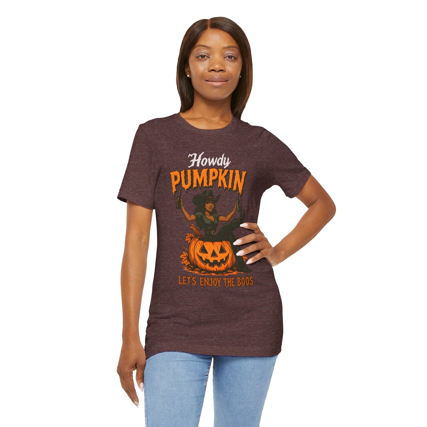 Howdy Pumpkin Shirt – Funny Black Cowgirl Western Halloween Tee