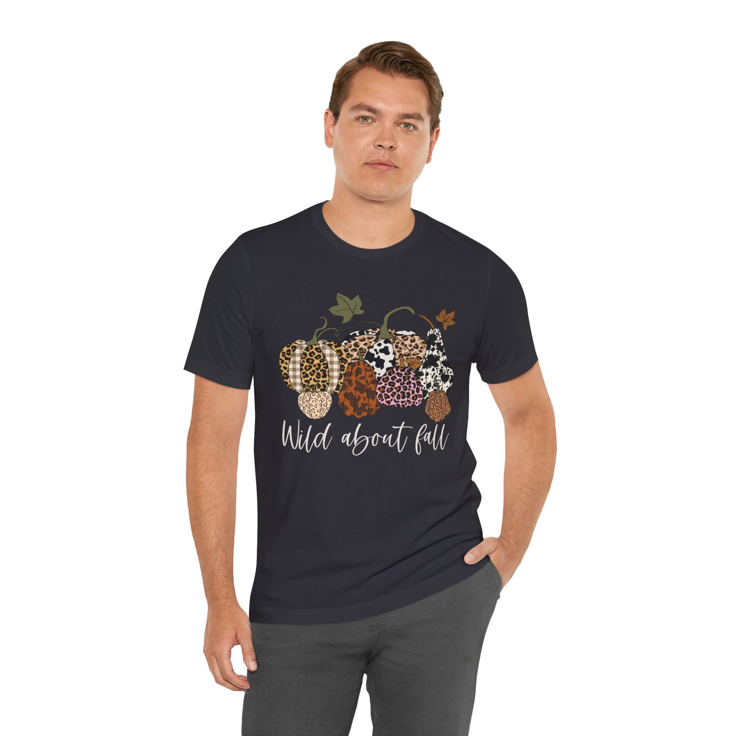 Wild About Fall Shirt – Pumpkin Leopard Plaid Autumn Thanksgiving Tee