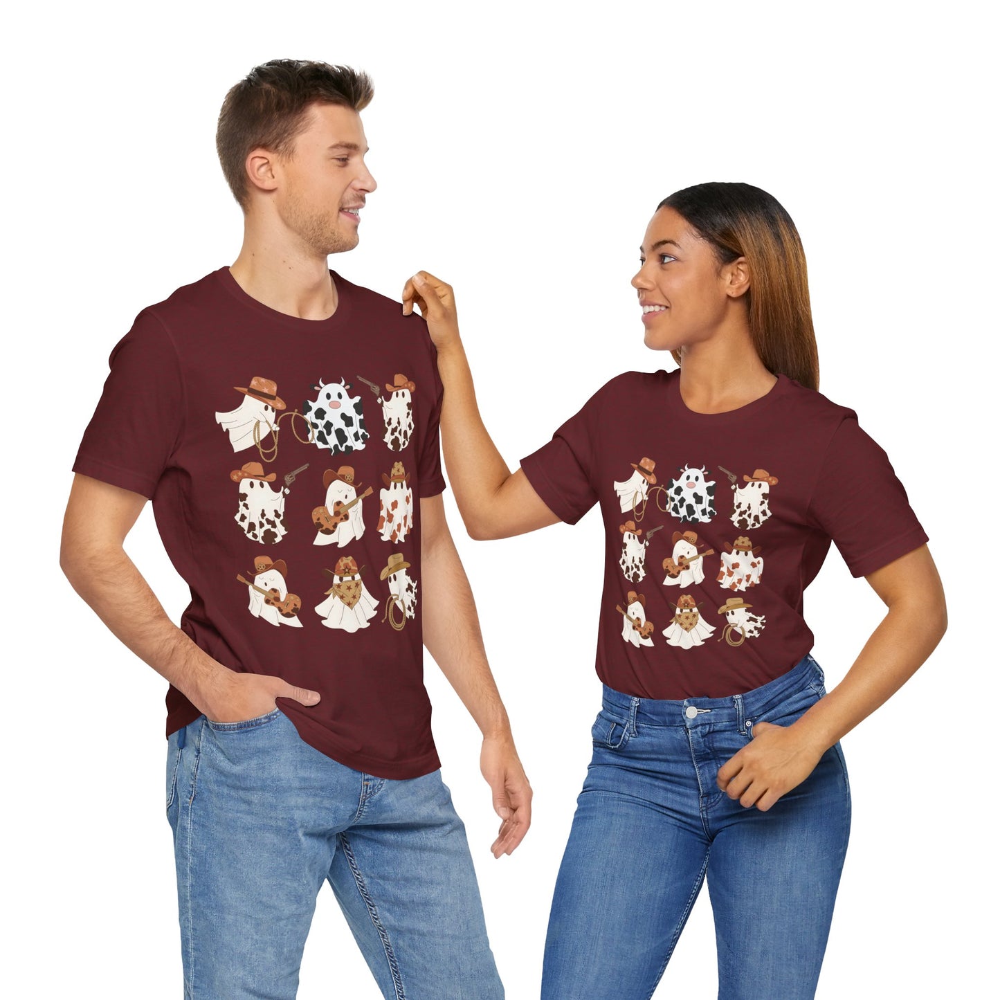 Ghost Cowboy Halloween Western Country Boo Guitar Cowgirl T-Shirt