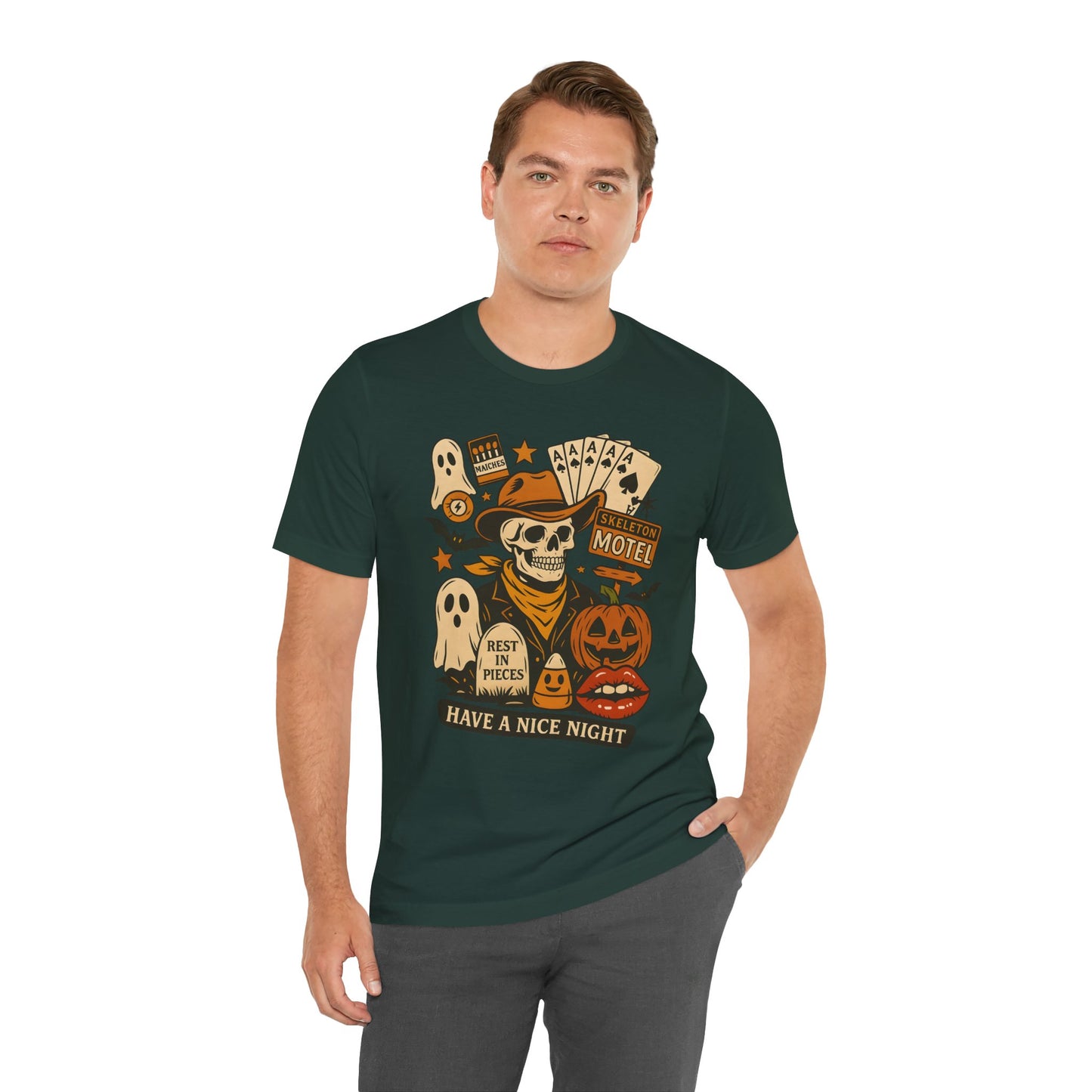 Have A Nice Night Shirt – Spooky Cowboy Skeleton Western Halloween Tee
