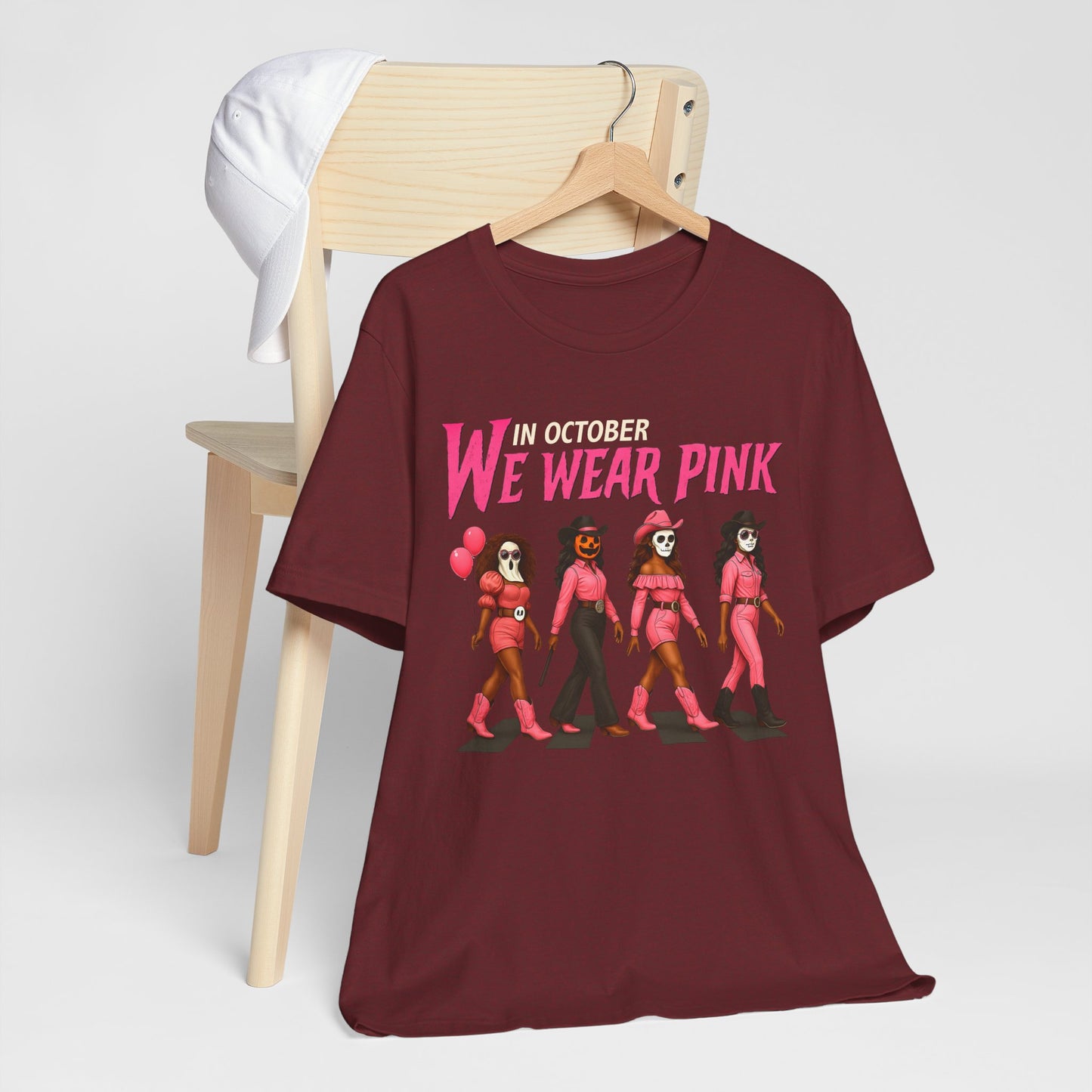 In October We Wear Pink Shirt – Spooky Cowgirl Western Halloween Tee