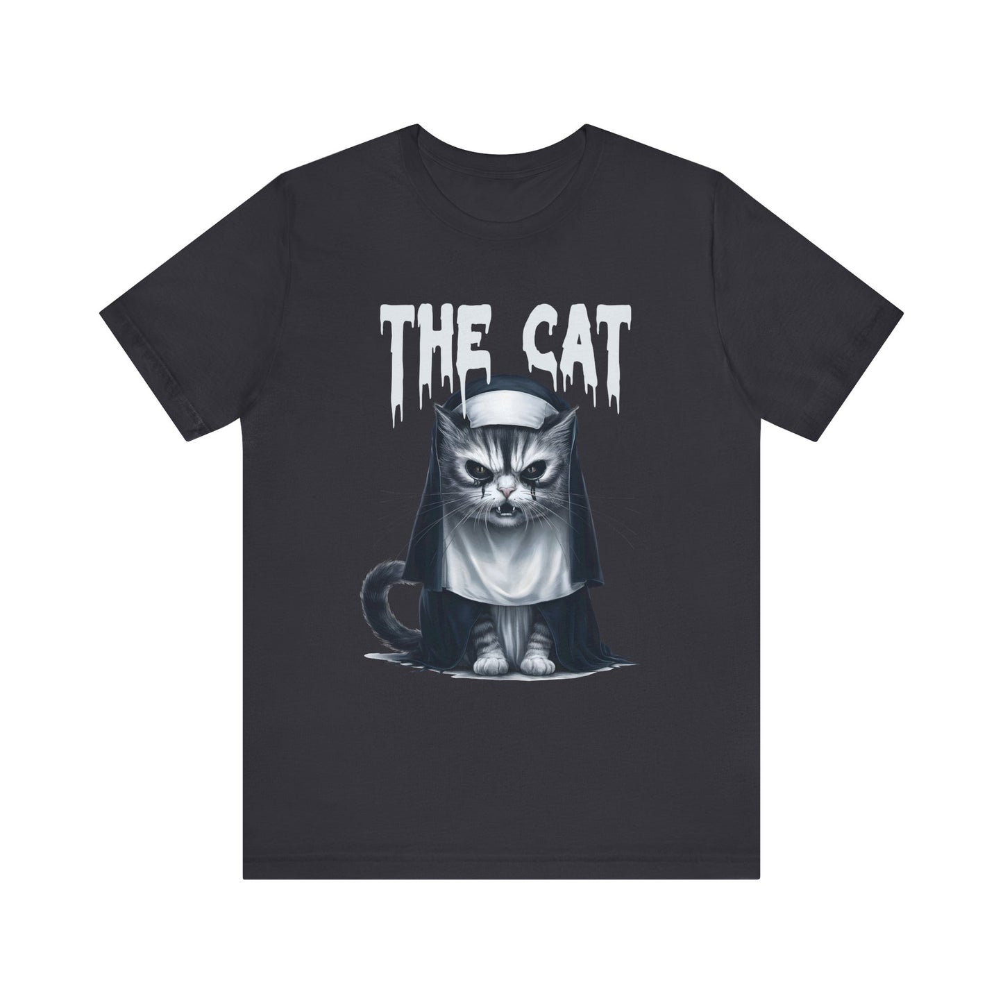 Spooky Cat Nun Halloween Creepy Cat Lovers Spooky Season T-Shirt