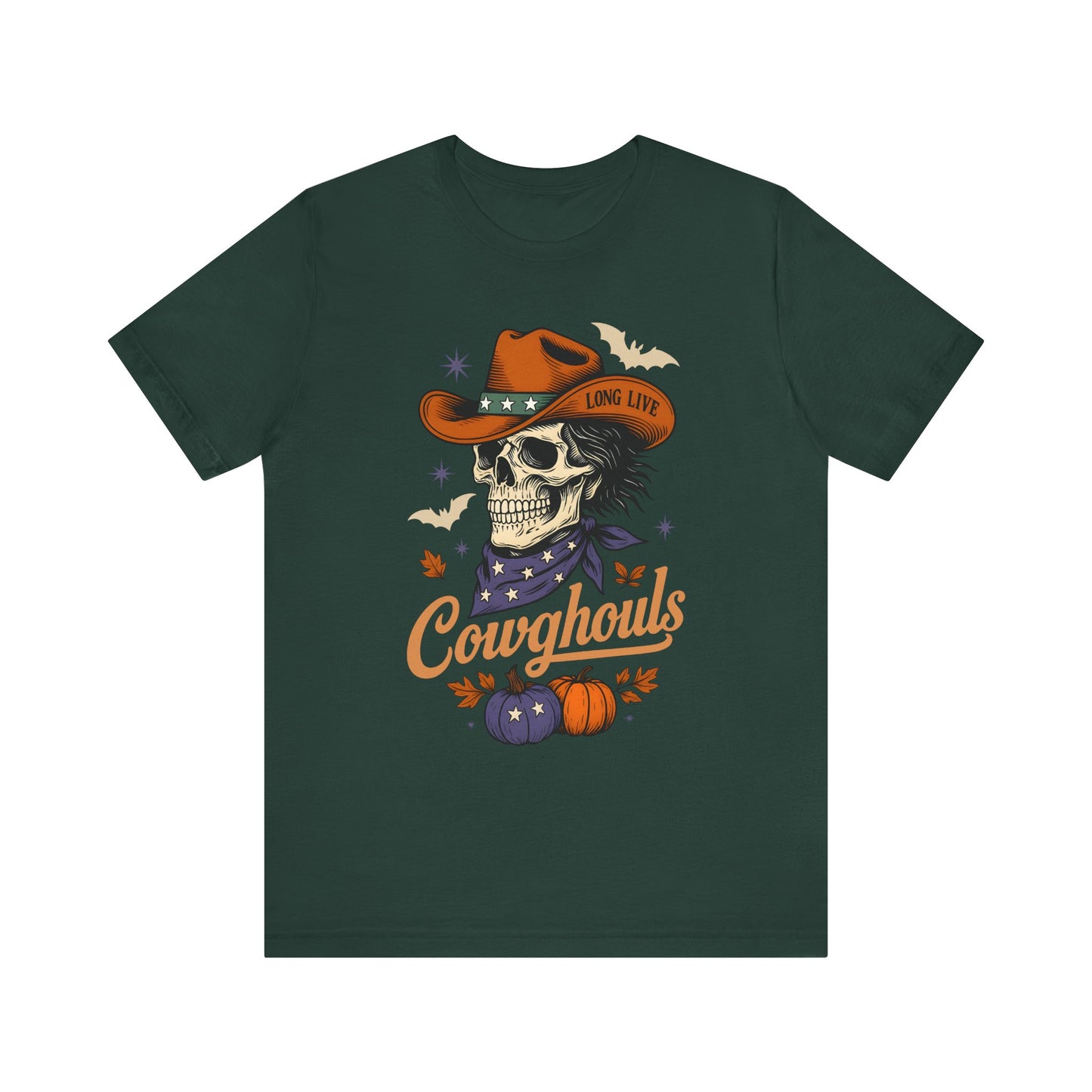 Cowghouls Shirt – Long Live Halloween Skeleton Cowboy Western Ghost Tee