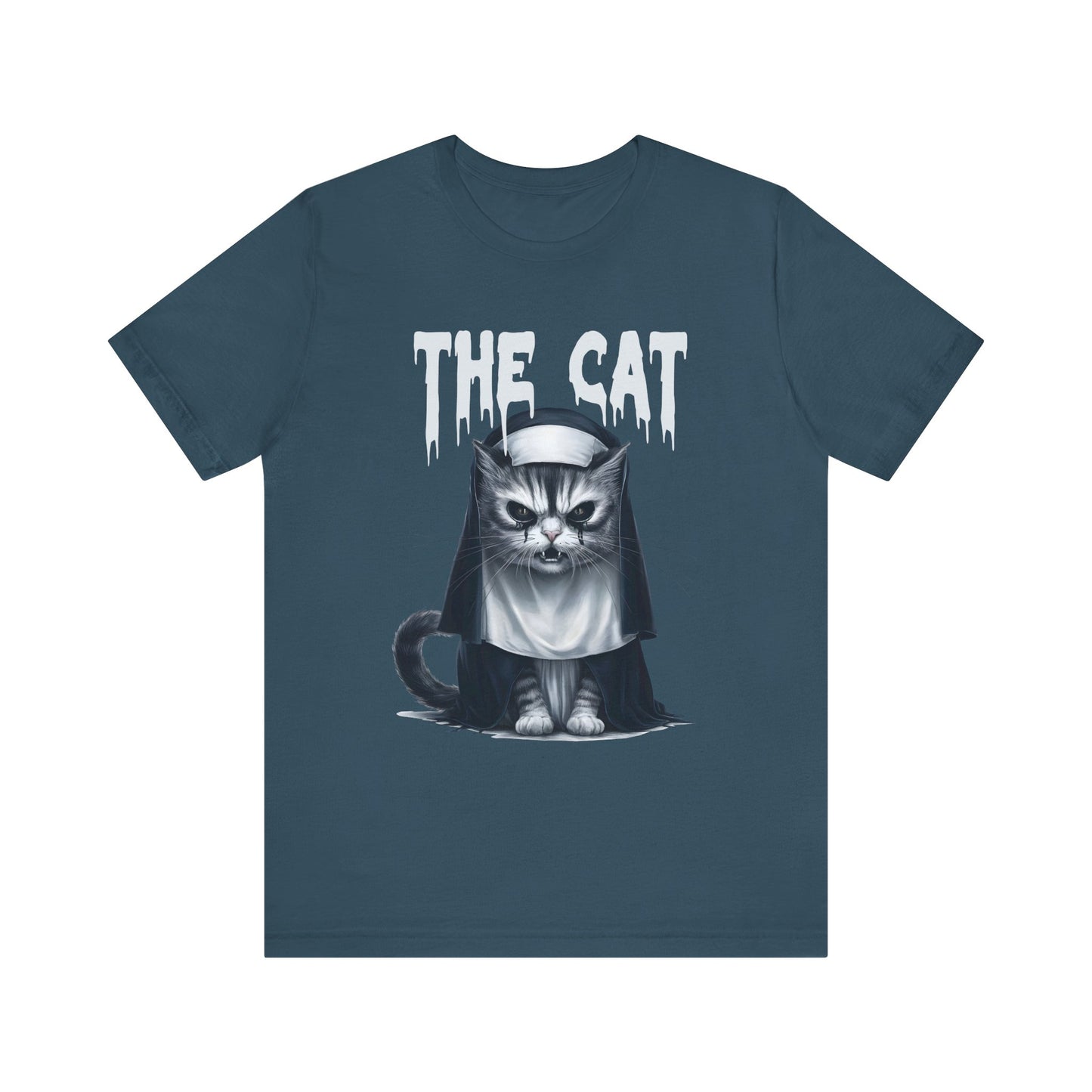 Spooky Cat Nun Halloween Creepy Cat Lovers Spooky Season T-Shirt