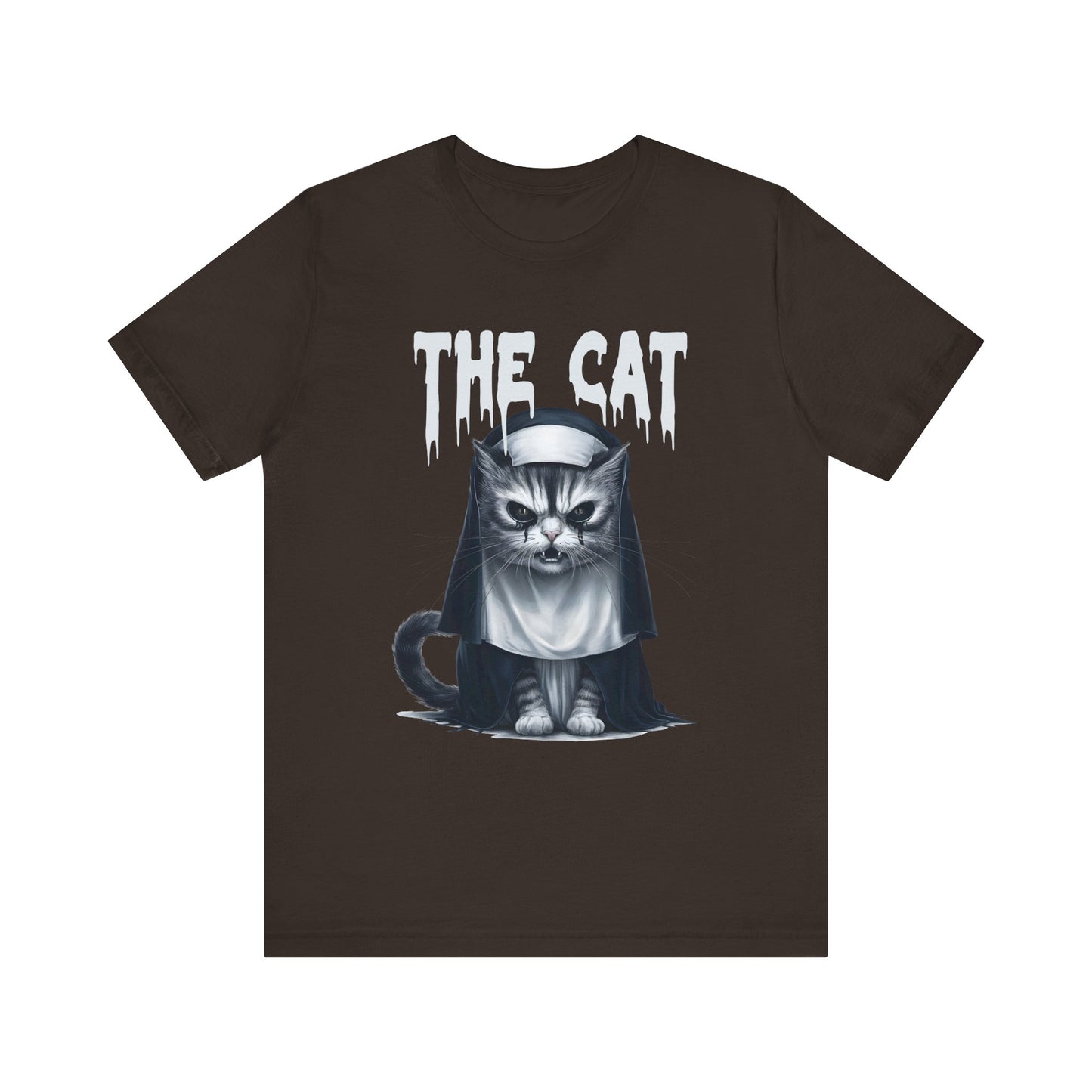 Spooky Cat Nun Halloween Creepy Cat Lovers Spooky Season T-Shirt