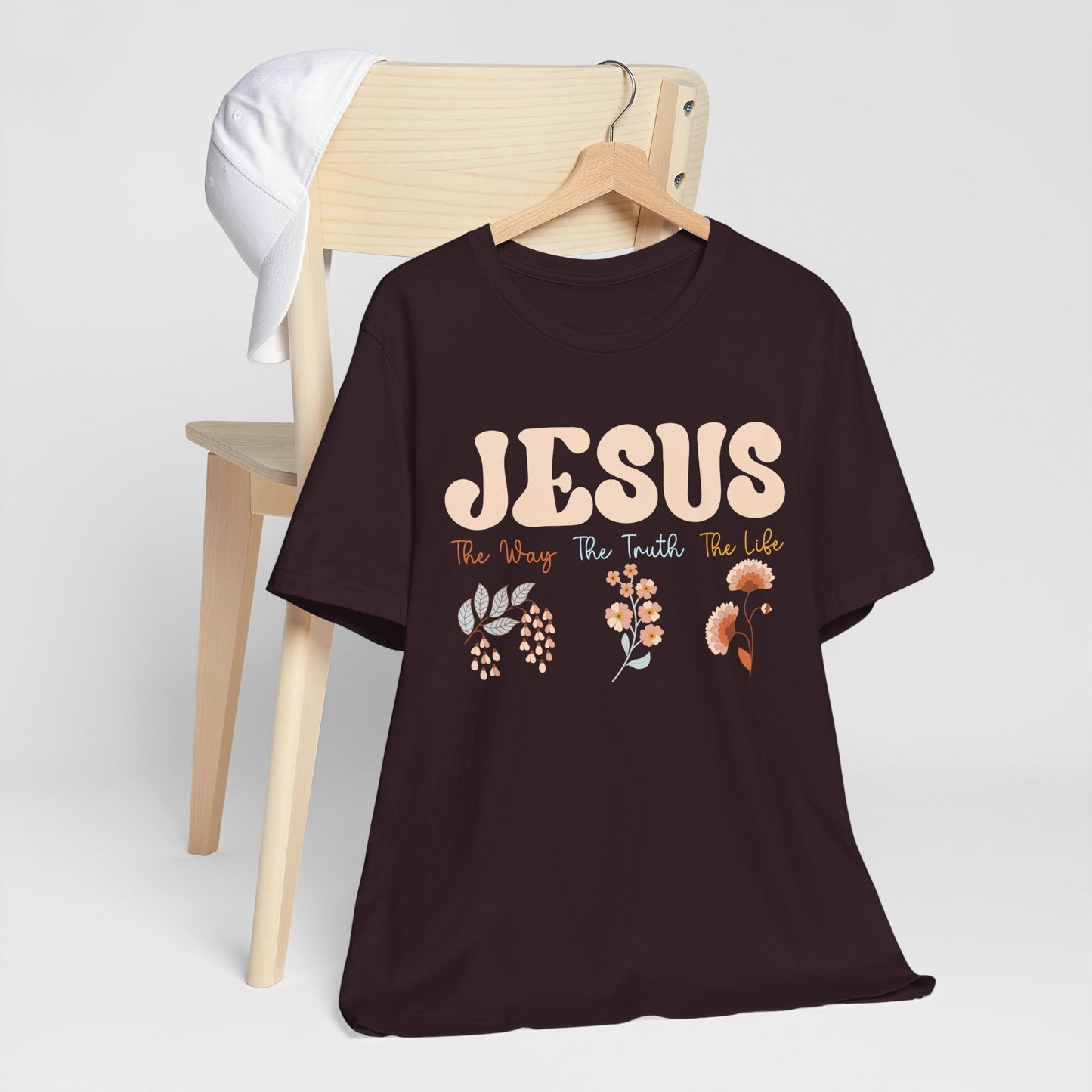 Jesus The Way The Truth The Life Shirt – Groovy Floral John 14:6 Christian Tee
