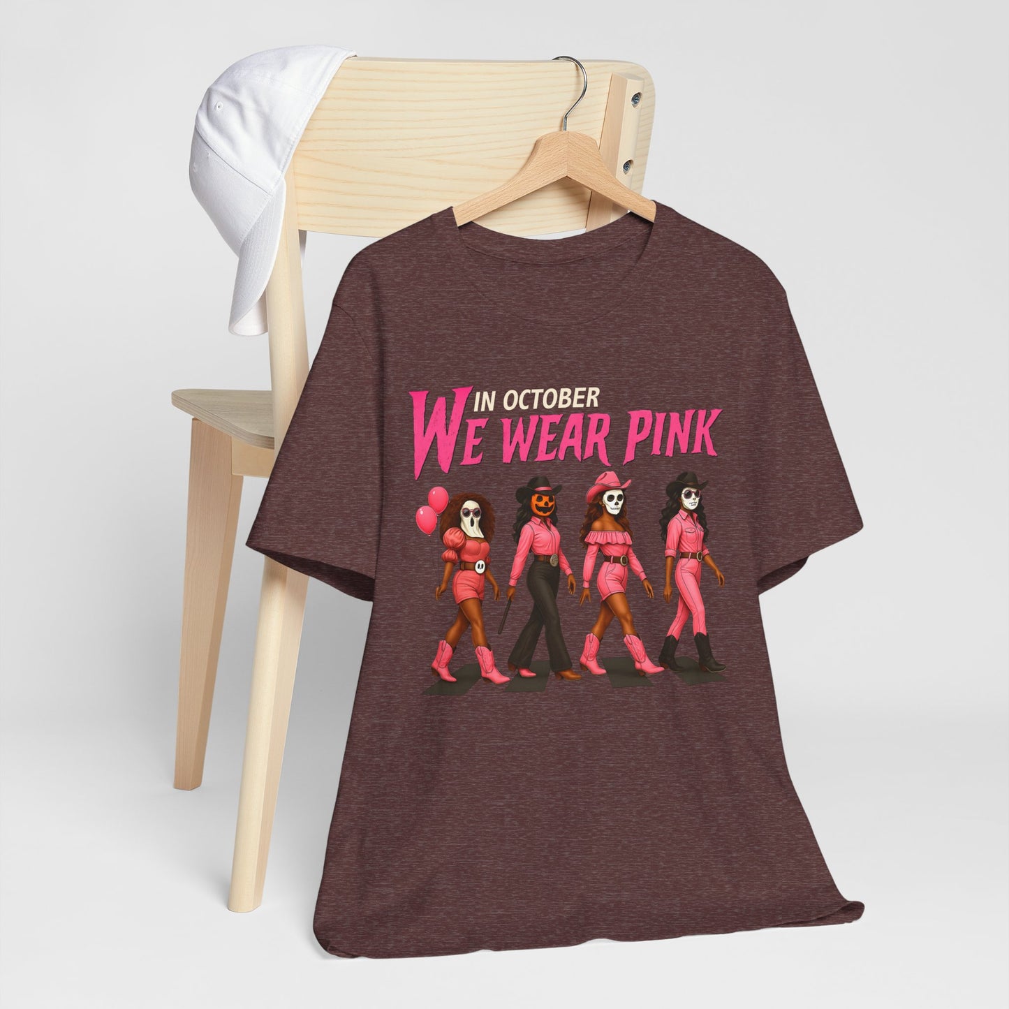 In October We Wear Pink Shirt – Spooky Cowgirl Western Halloween Tee