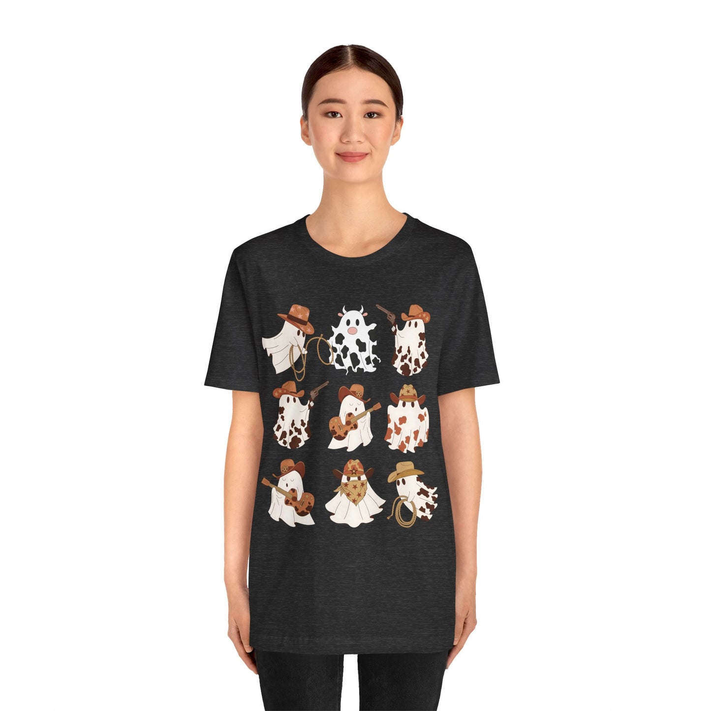 Ghost Cowboy Halloween Western Country Boo Guitar Cowgirl T-Shirt