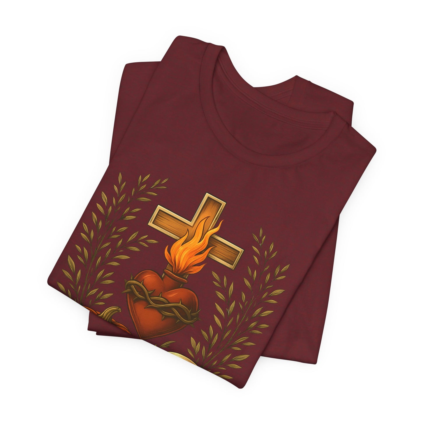 Sacred Heart Halloween Shirt – Jesus Skulls Pumpkins Christian Cross Tee