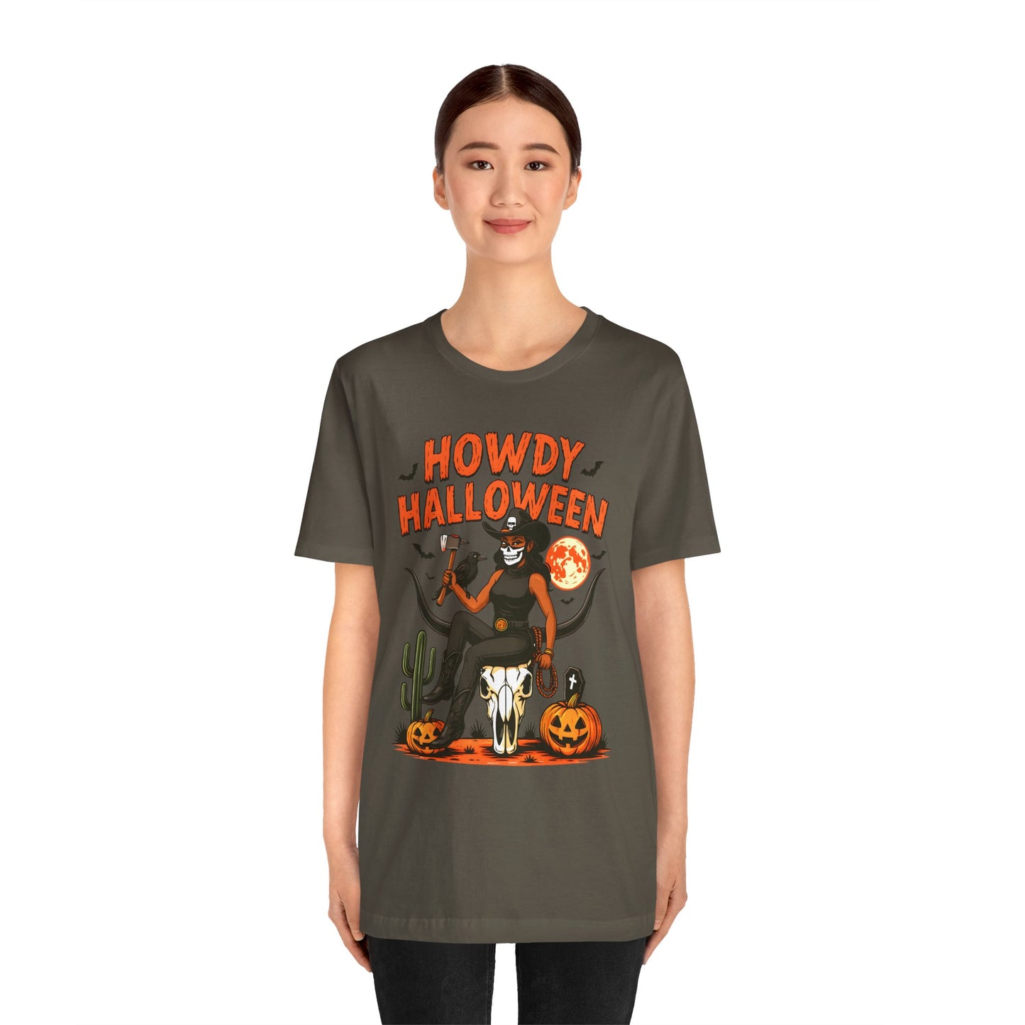Howdy Halloween Shirt – Skeleton Cowgirl Western Fall Rodeo Tee