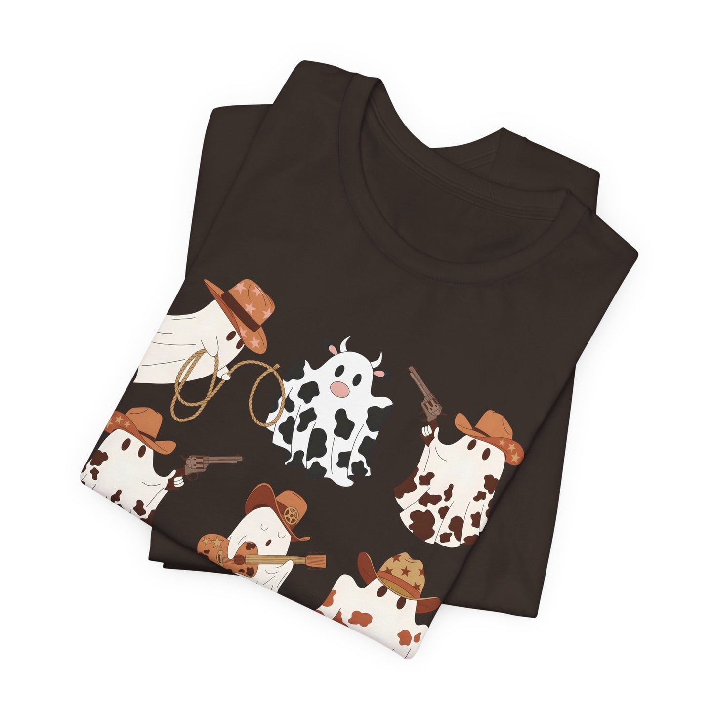 Ghost Cowboy Halloween Western Country Boo Guitar Cowgirl T-Shirt