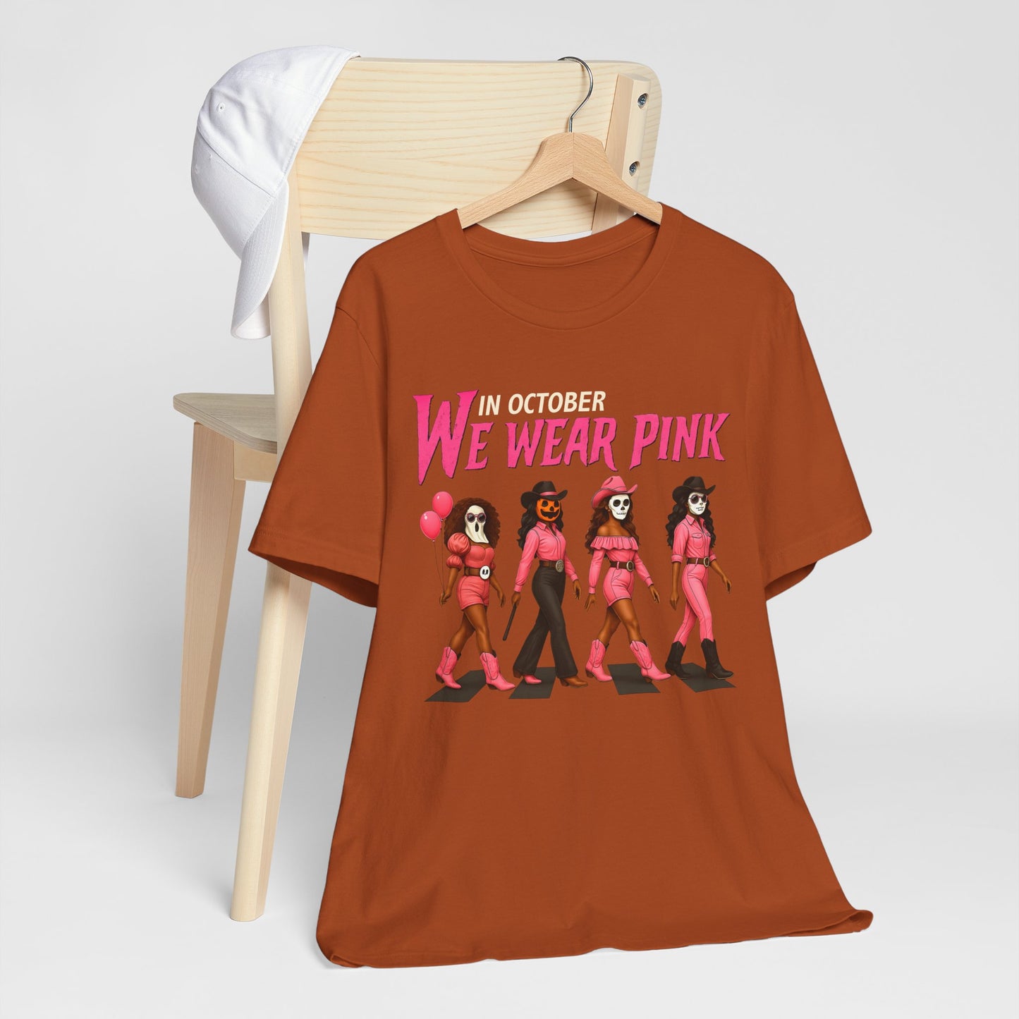 In October We Wear Pink Shirt – Spooky Cowgirl Western Halloween Tee