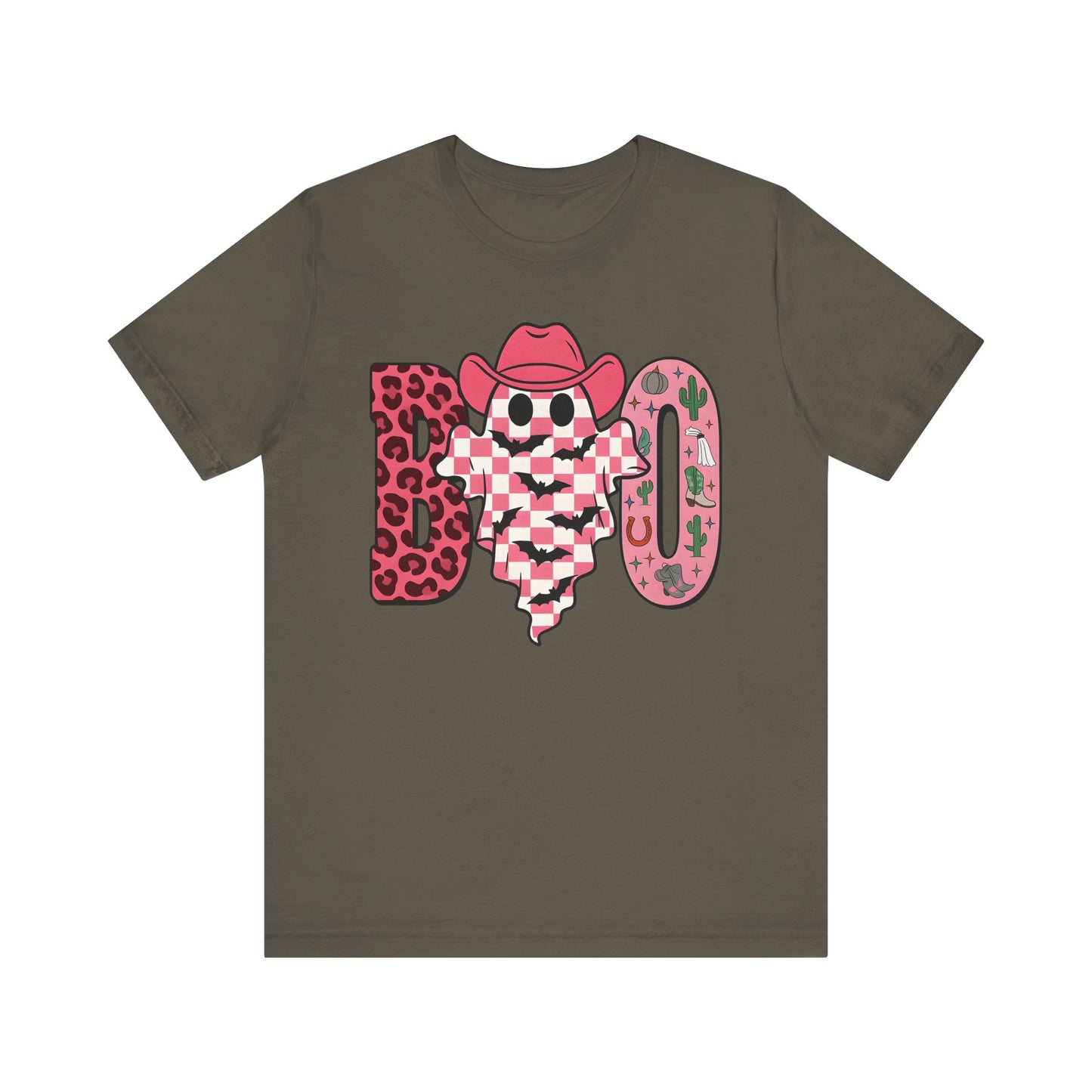 Pink BOO Shirt – Western Ghost Cowgirl Hat Halloween Tee
