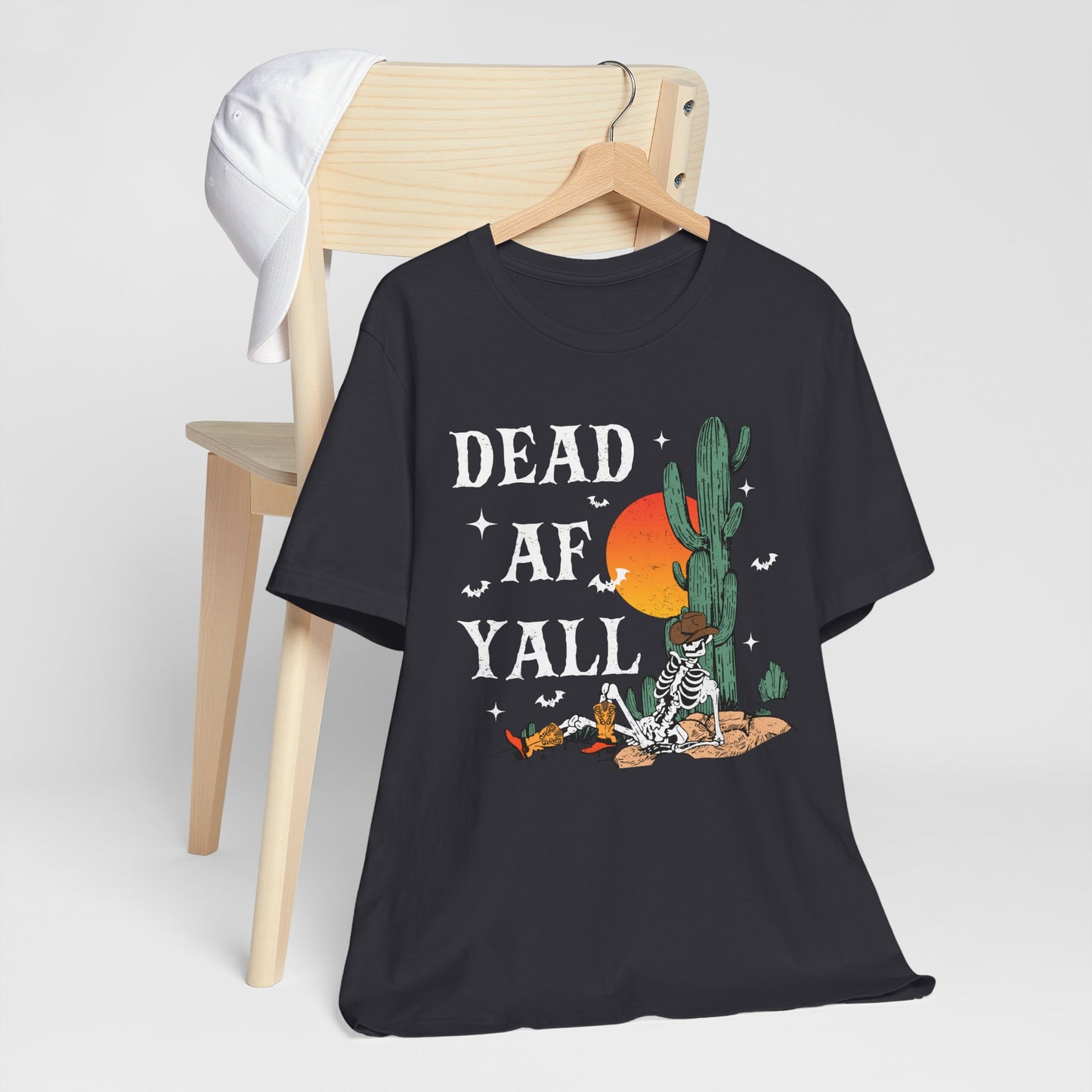 Dead AF Y’all Shirt – Western Skeleton Cowboy Spooky Halloween Tee