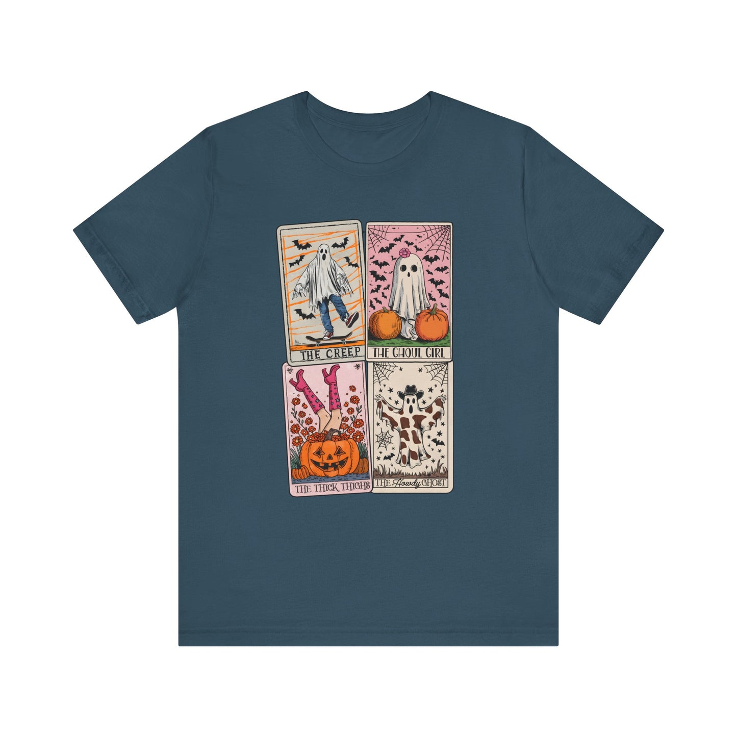 Halloween Tarot Card Ghost Shirt – The Creep, The Ghoul Girl, The Floaty Tee