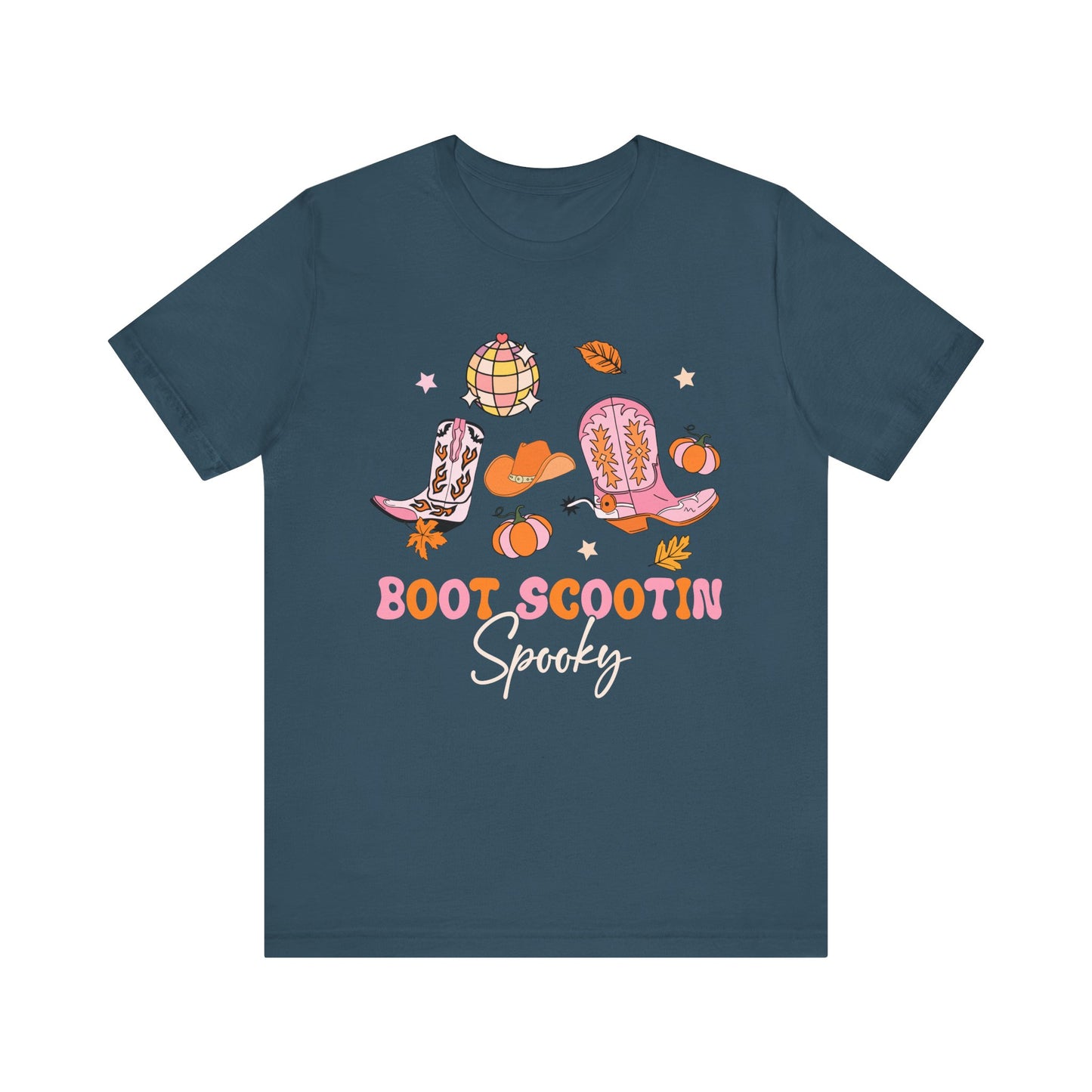 Boot Scootin Spooky Howdy Western Halloween Thanksgiving T-Shirt, Retro Cowgirl Fall Tee