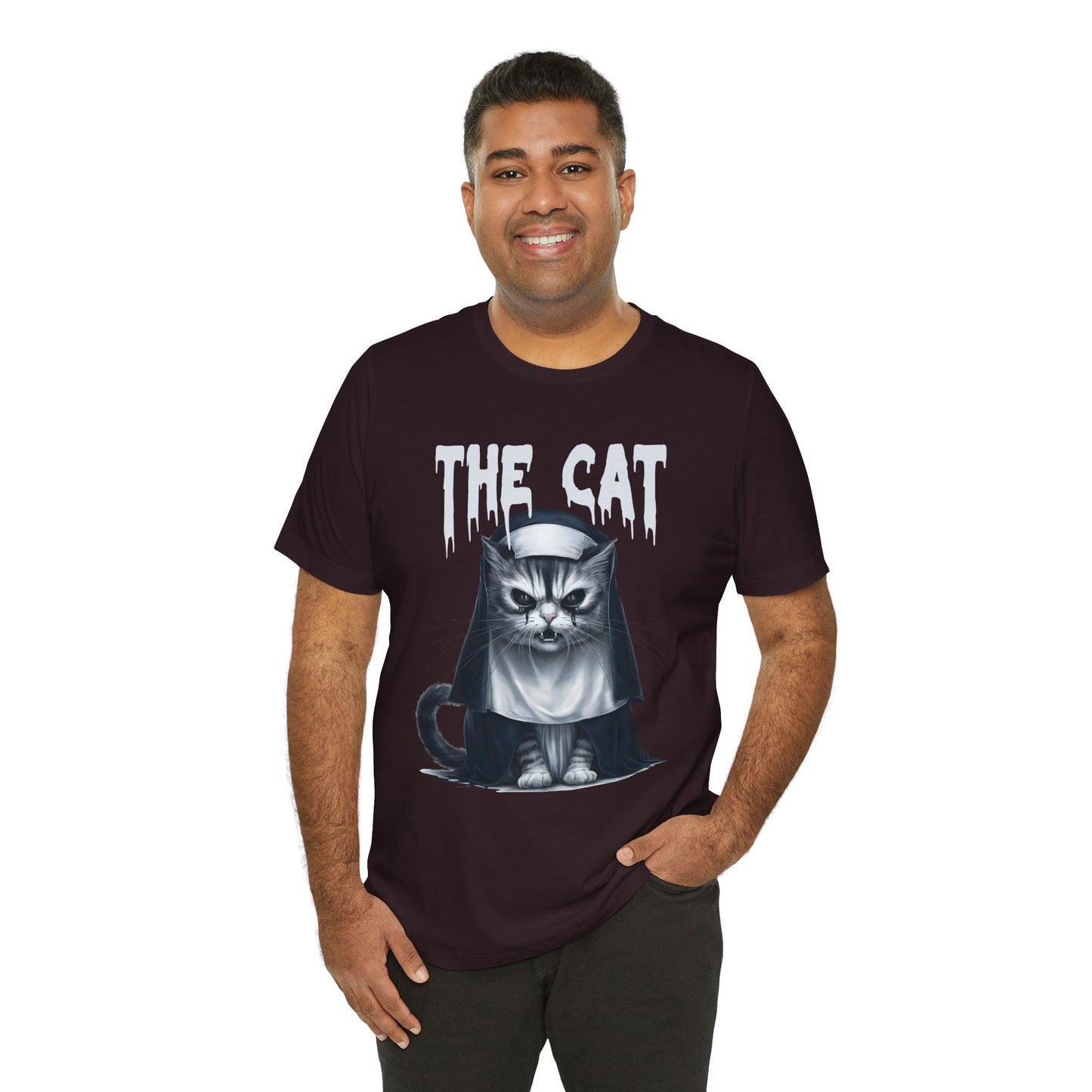 Spooky Cat Nun Halloween Creepy Cat Lovers Spooky Season T-Shirt