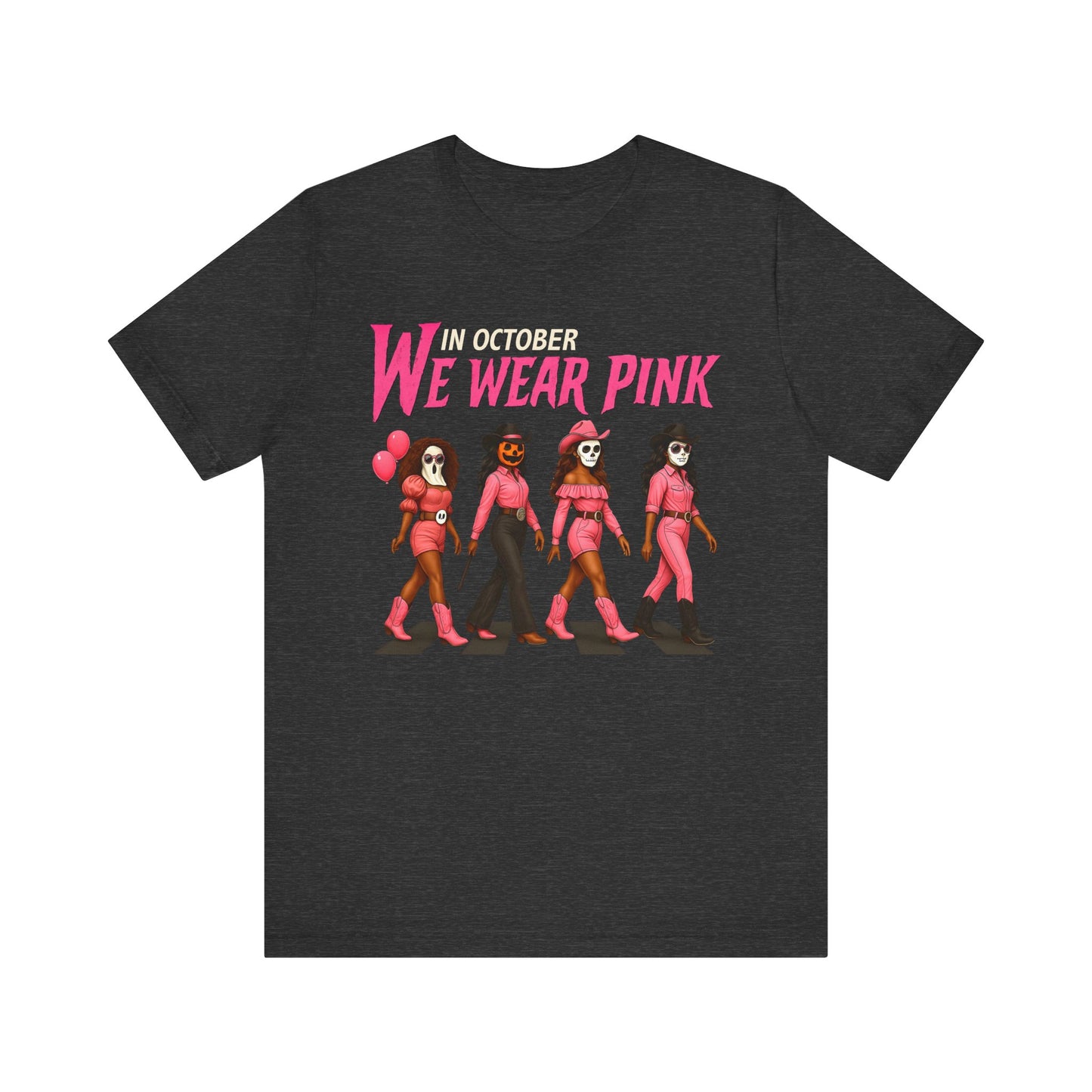 In October We Wear Pink Shirt – Spooky Cowgirl Western Halloween Tee