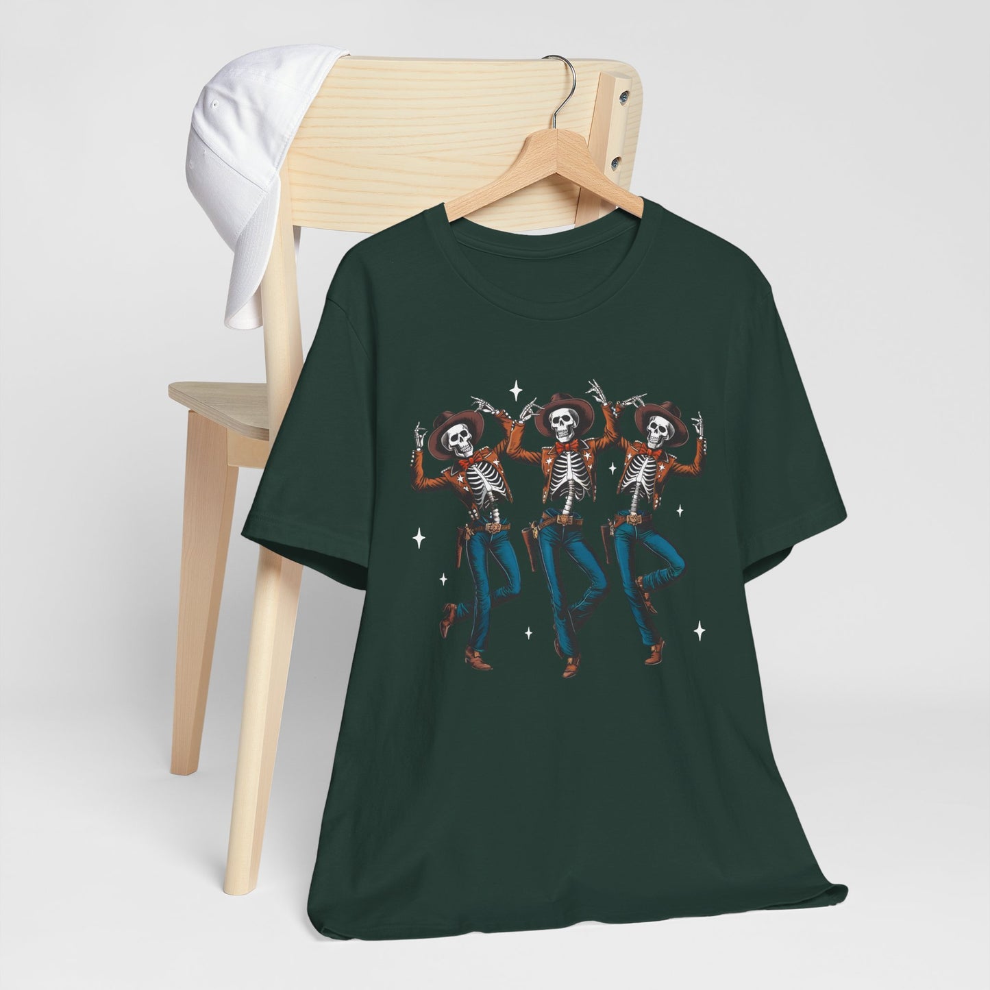 Halloween Western Dancing Skeletons Cowboy Creepy Country T-Shirt