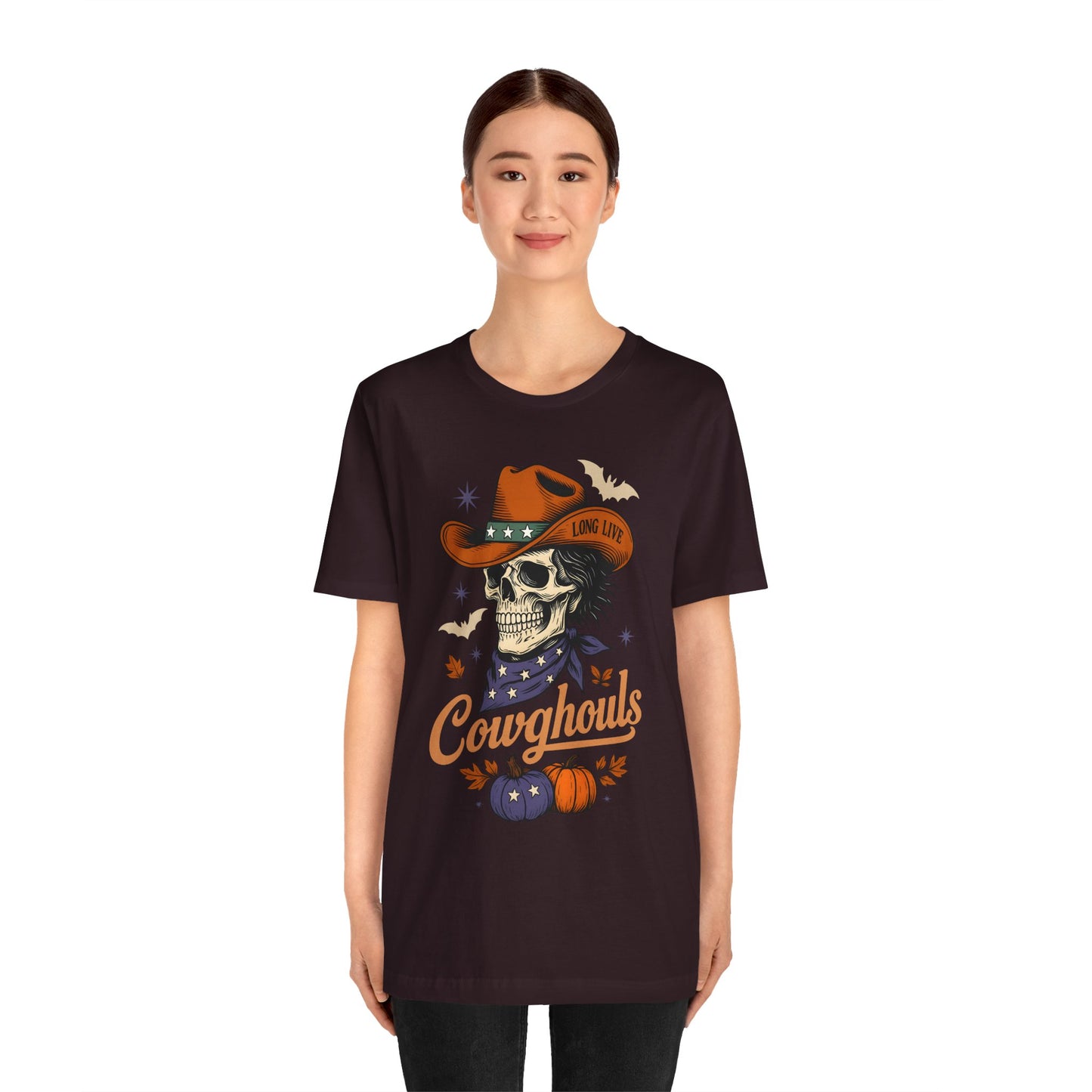 Cowghouls Shirt – Long Live Halloween Skeleton Cowboy Western Ghost Tee