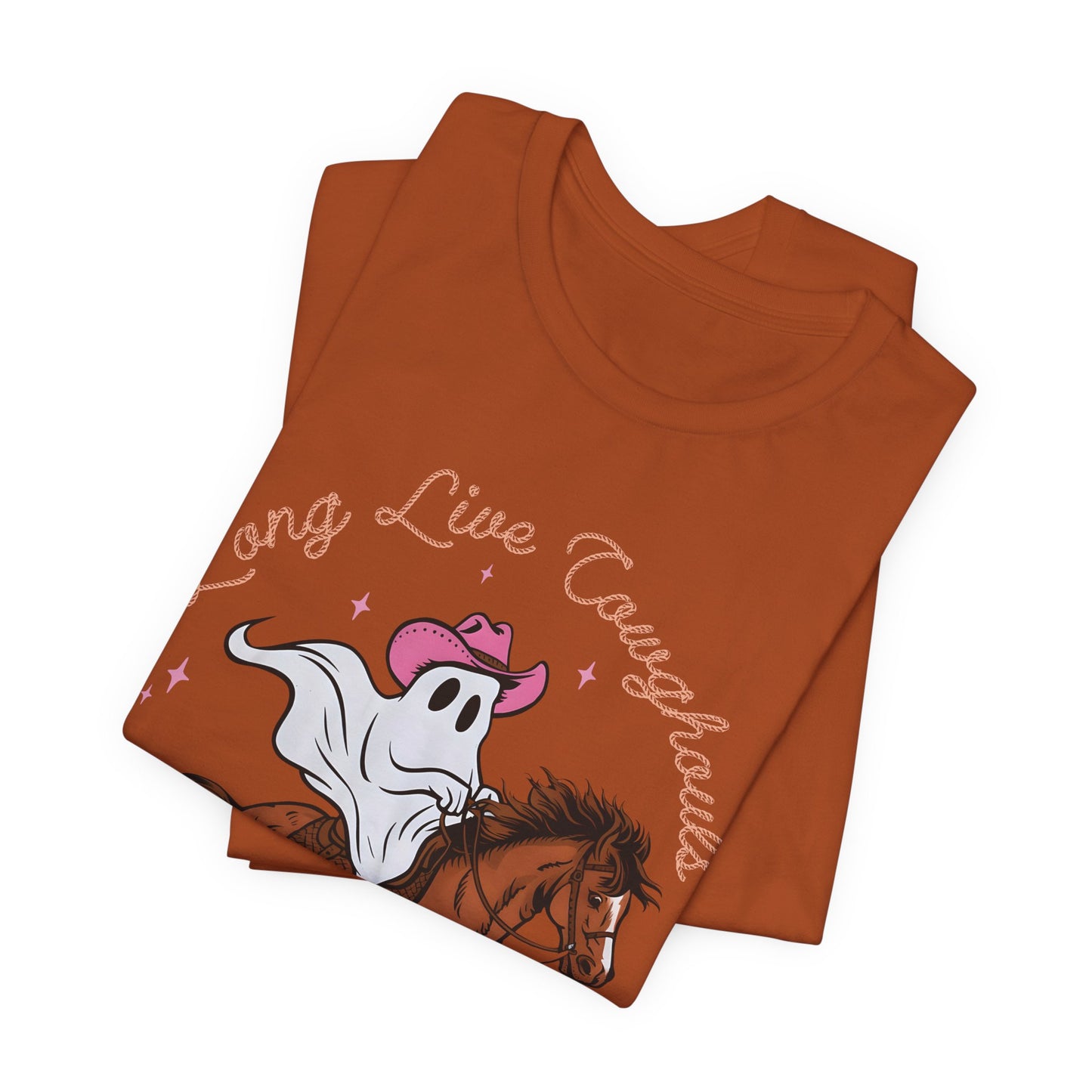 Long Live Cowghouls T-Shirt, Western Ghost Cowgirl Halloween Tee, Spooky Rodeo Shirt
