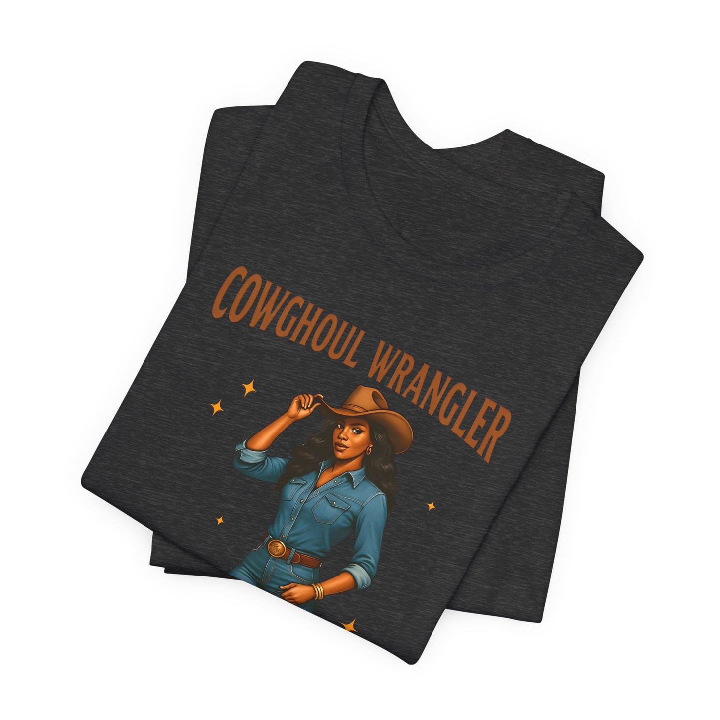 Cowghoul Wrangler Shirt Western Cowgirl Cowboy Ghost Halloween Tee, Spooky Rodeo Fall Outfit