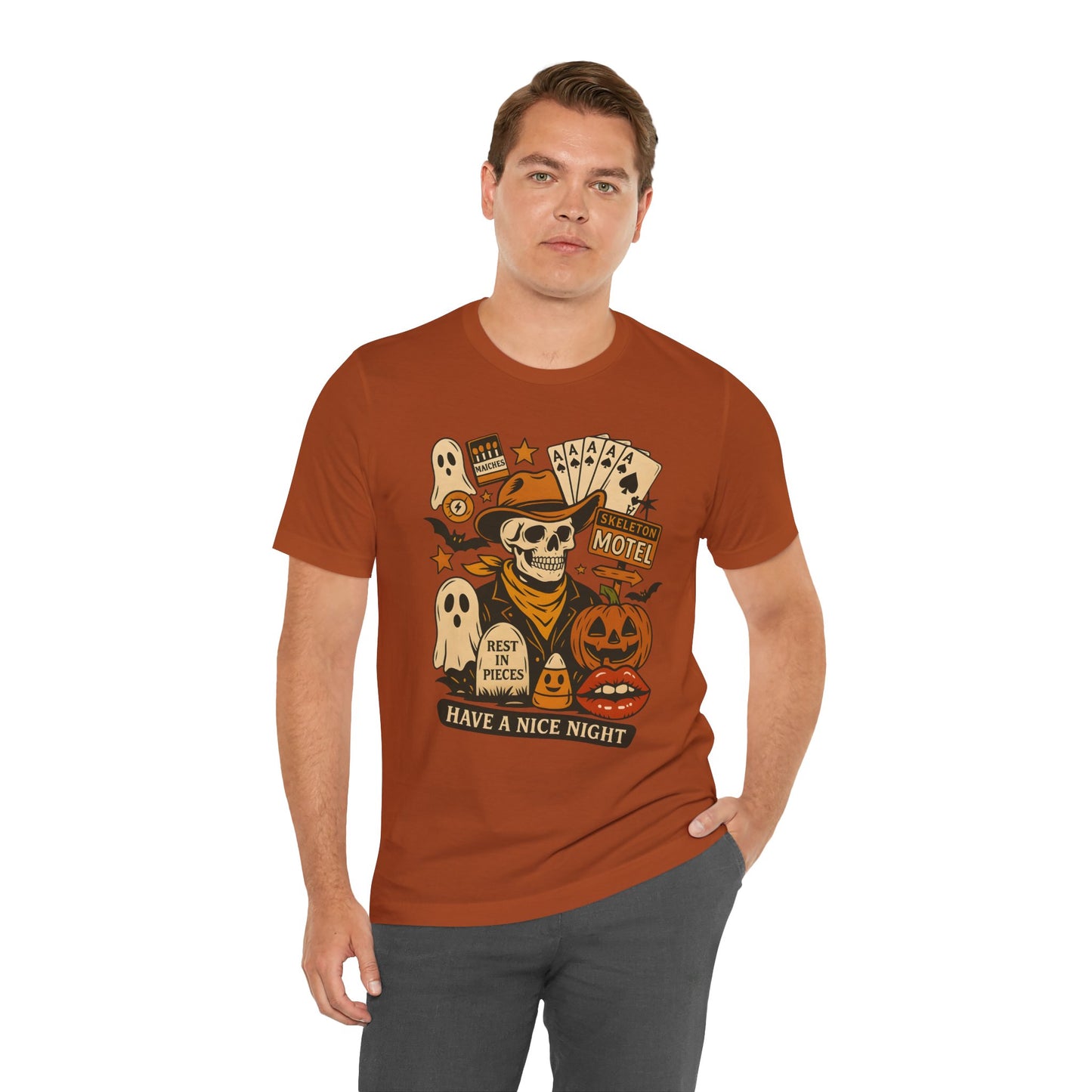 Have A Nice Night Shirt – Spooky Cowboy Skeleton Western Halloween Tee