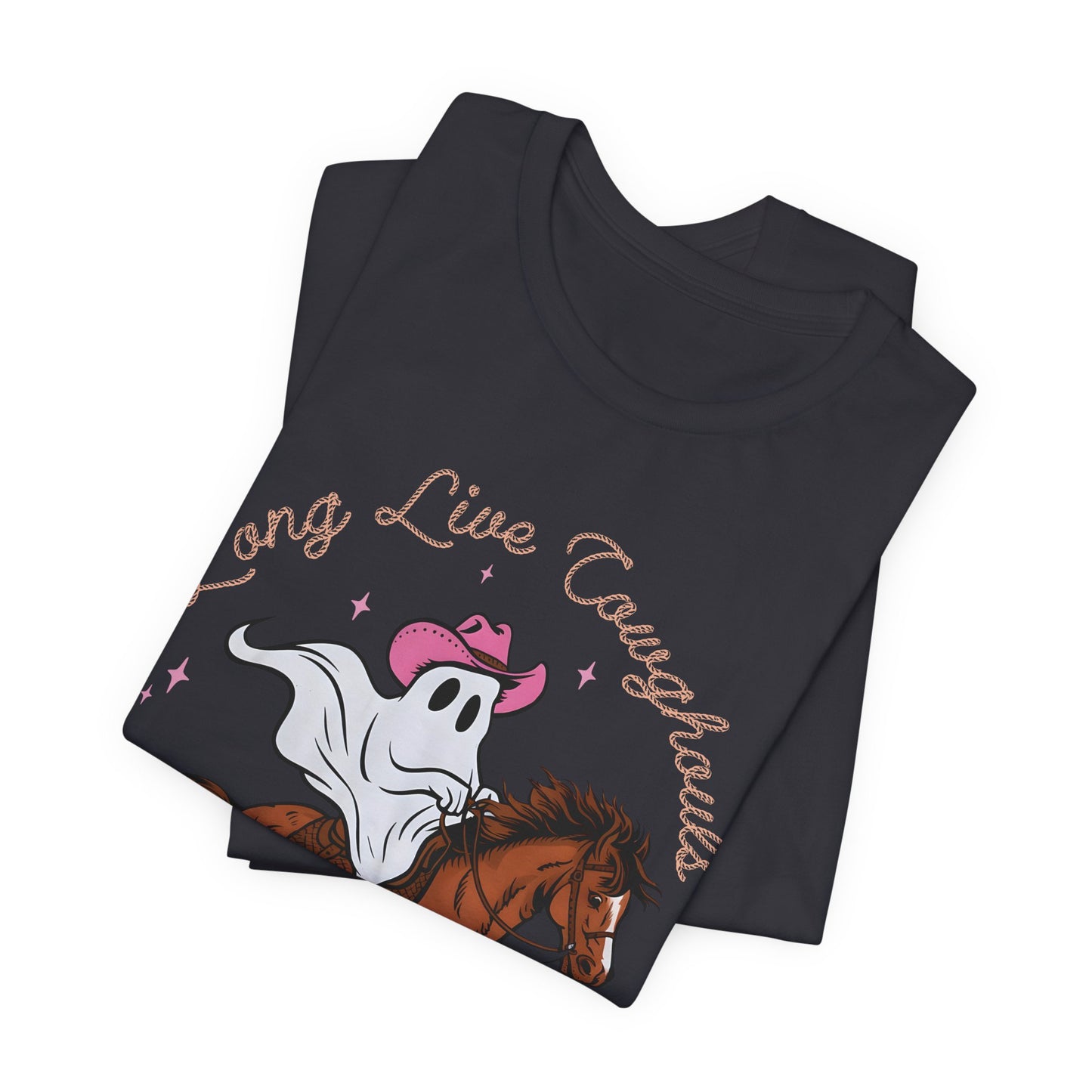 Long Live Cowghouls T-Shirt, Western Ghost Cowgirl Halloween Tee, Spooky Rodeo Shirt