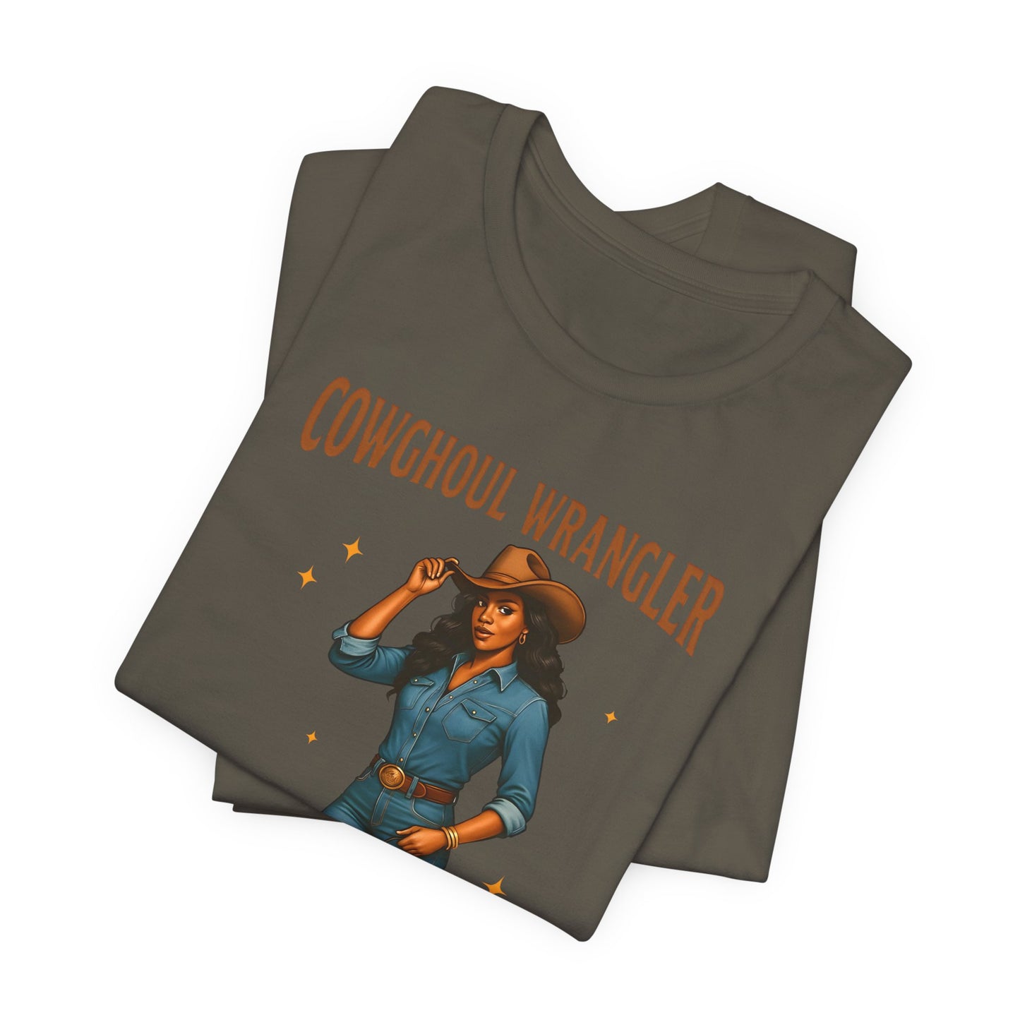 Cowghoul Wrangler Shirt Western Cowgirl Cowboy Ghost Halloween Tee, Spooky Rodeo Fall Outfit