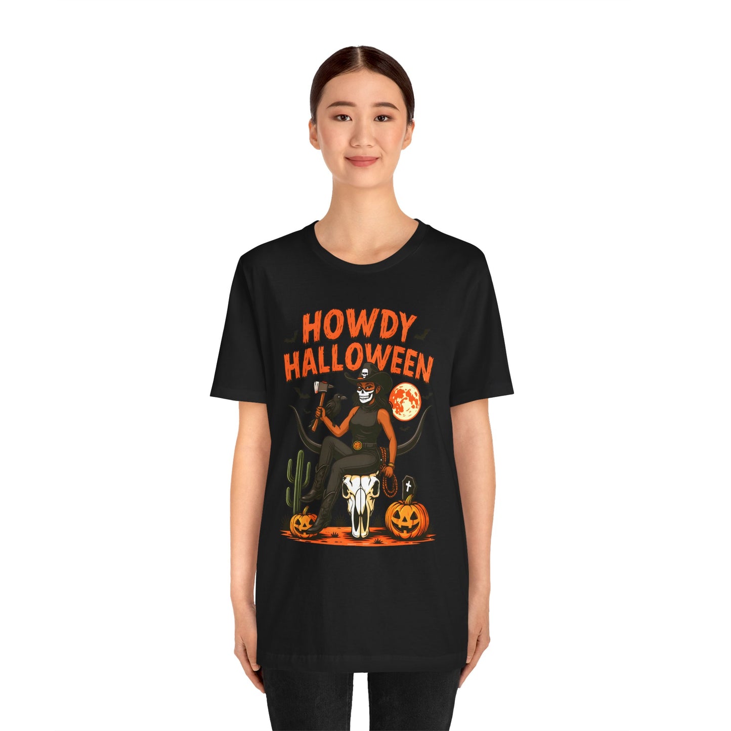Howdy Halloween Shirt – Skeleton Cowgirl Western Fall Rodeo Tee
