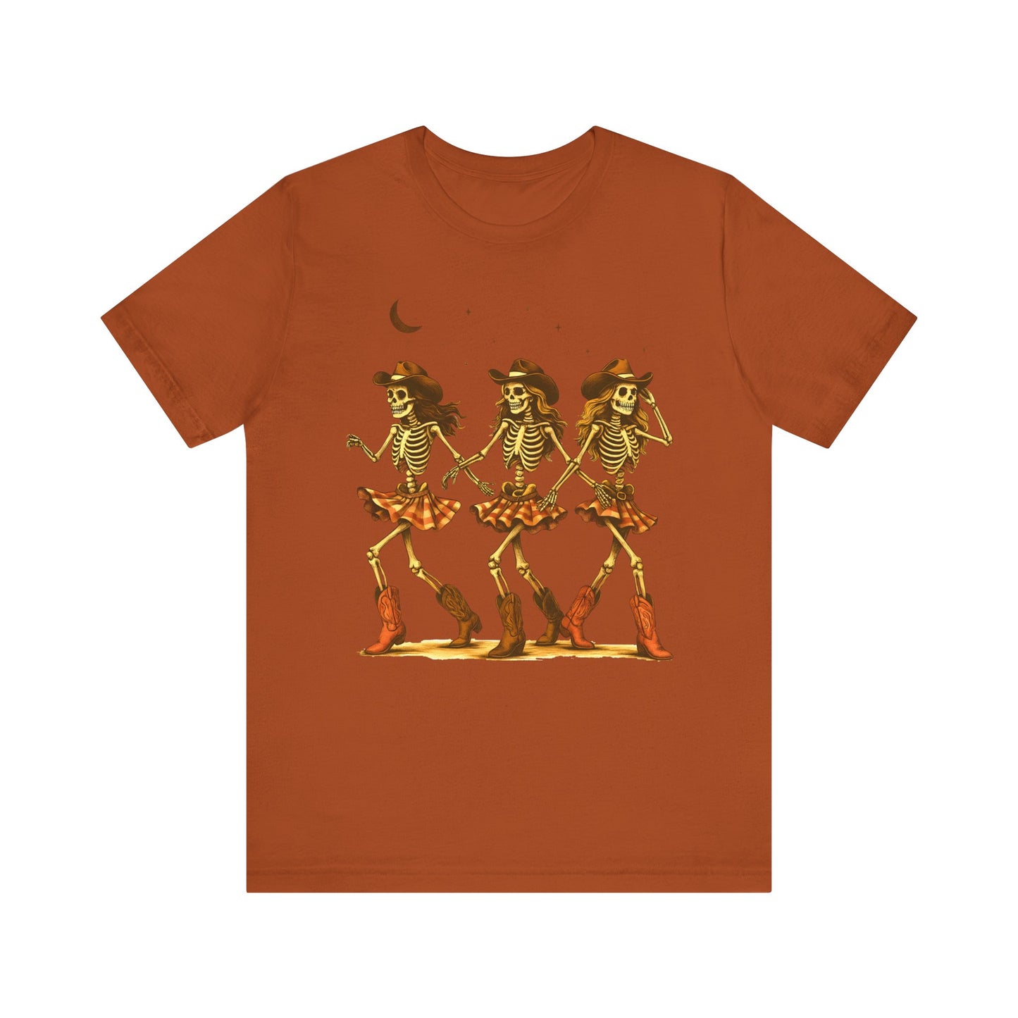 Skeleton Cowgirls Shirt Line Dancing Western Halloween Rodeo Tee