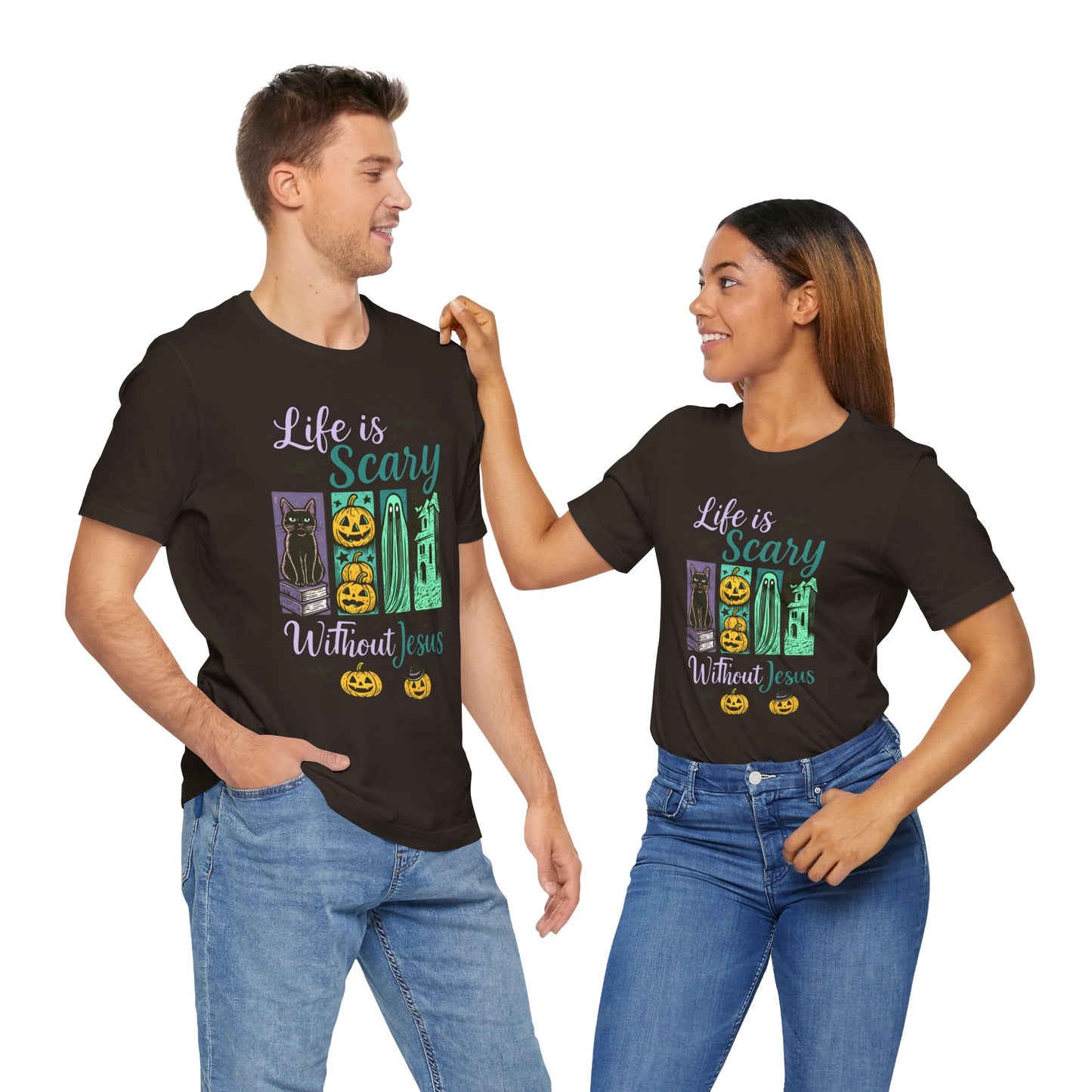 Life Is Scary Without Jesus Shirt – Christian Retro Halloween Faith Tee