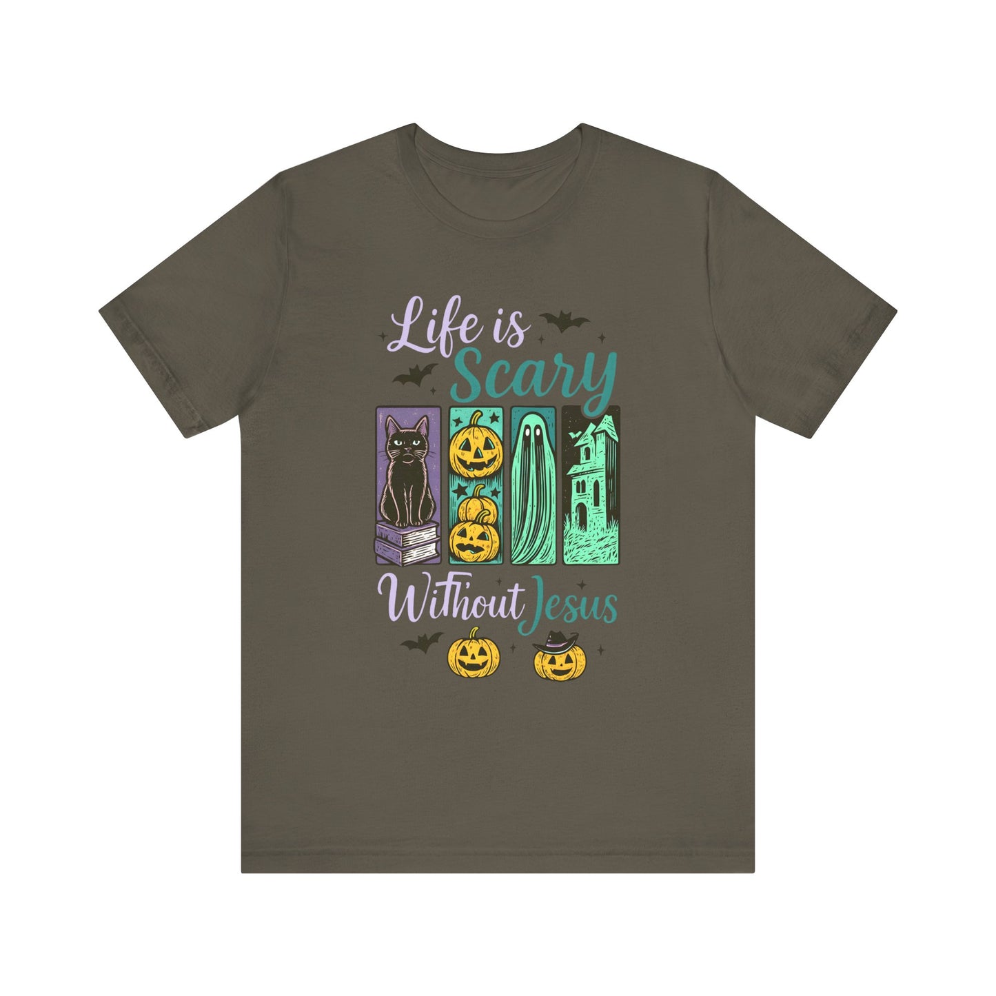 Life Is Scary Without Jesus Shirt – Christian Retro Halloween Faith Tee