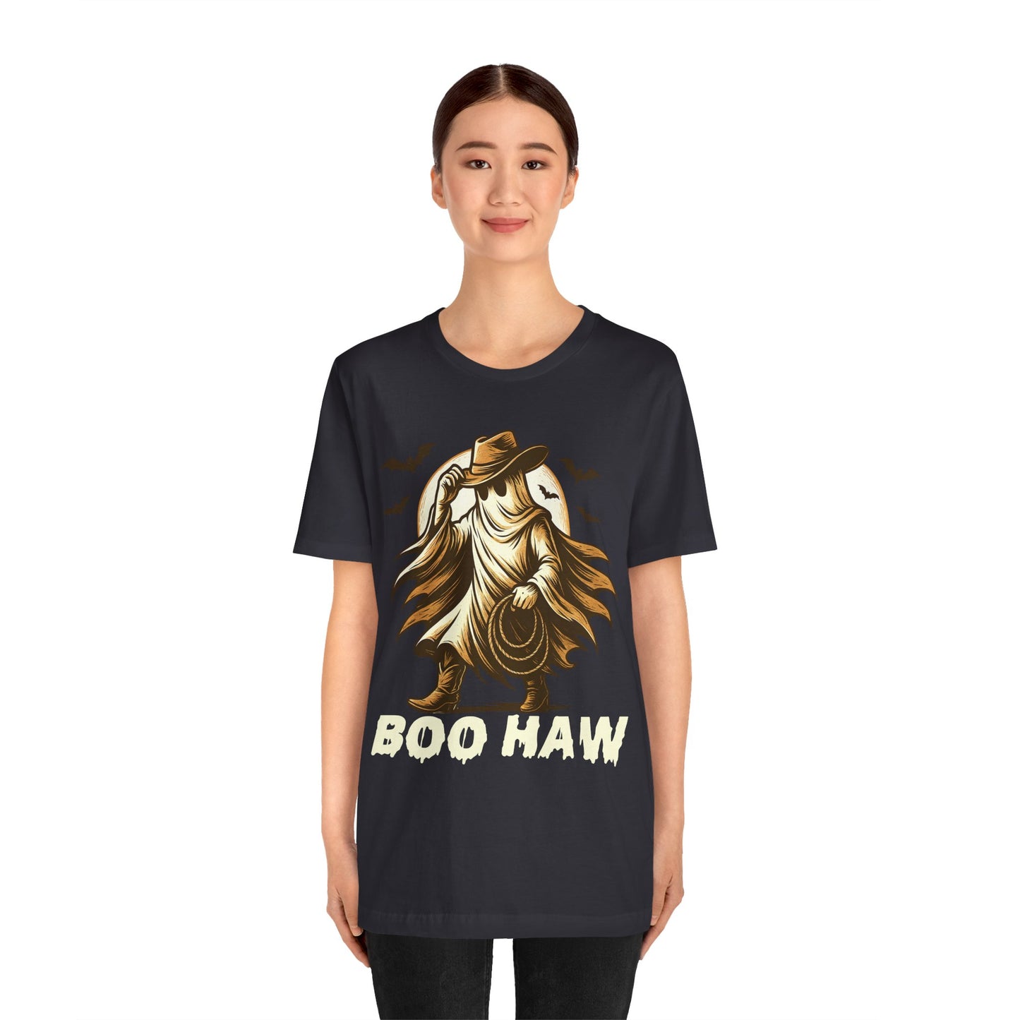 Boo Haw Shirt Ghost Cowboy Western Halloween Tee, Funny Rodeo Spirit Fall Outfit