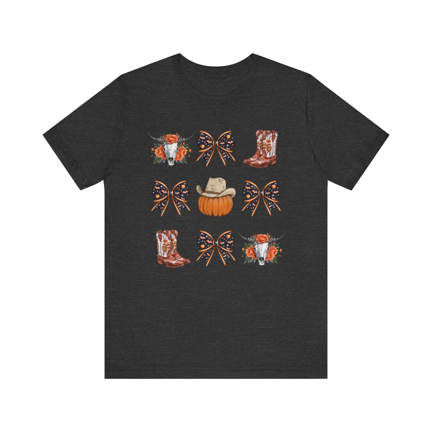 Western Halloween Cowgirl Shirt Boots & Pumpkin Skull Rodeo Tee