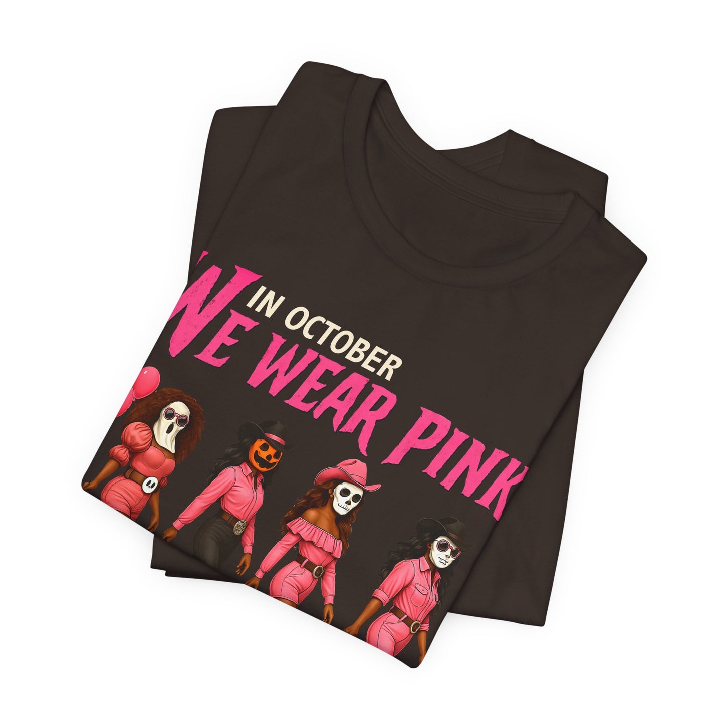 In October We Wear Pink Shirt – Spooky Cowgirl Western Halloween Tee